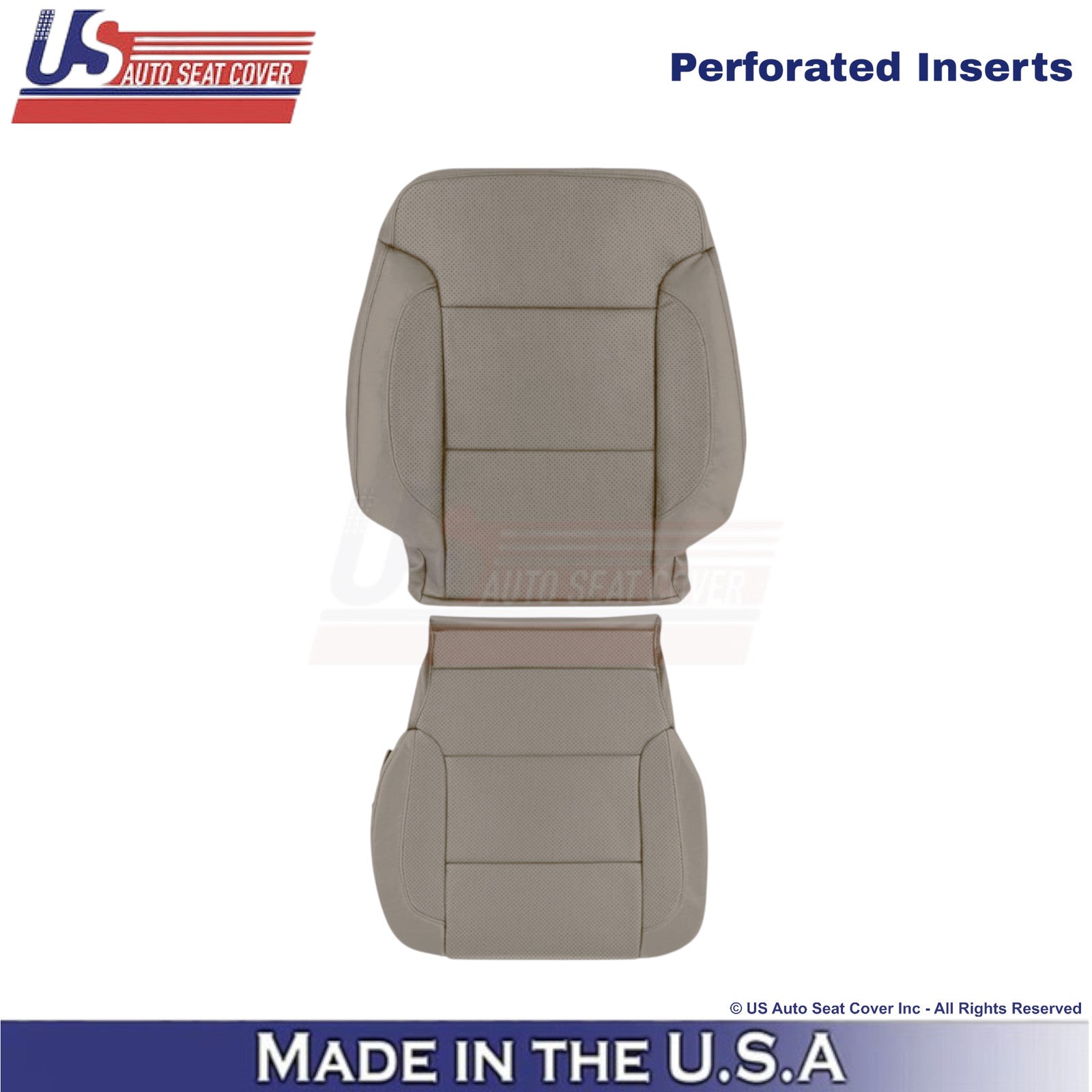 2014-2019 For Chevy Silverado 1500 LT LS Leather Perf Passenger Side Covers Dune