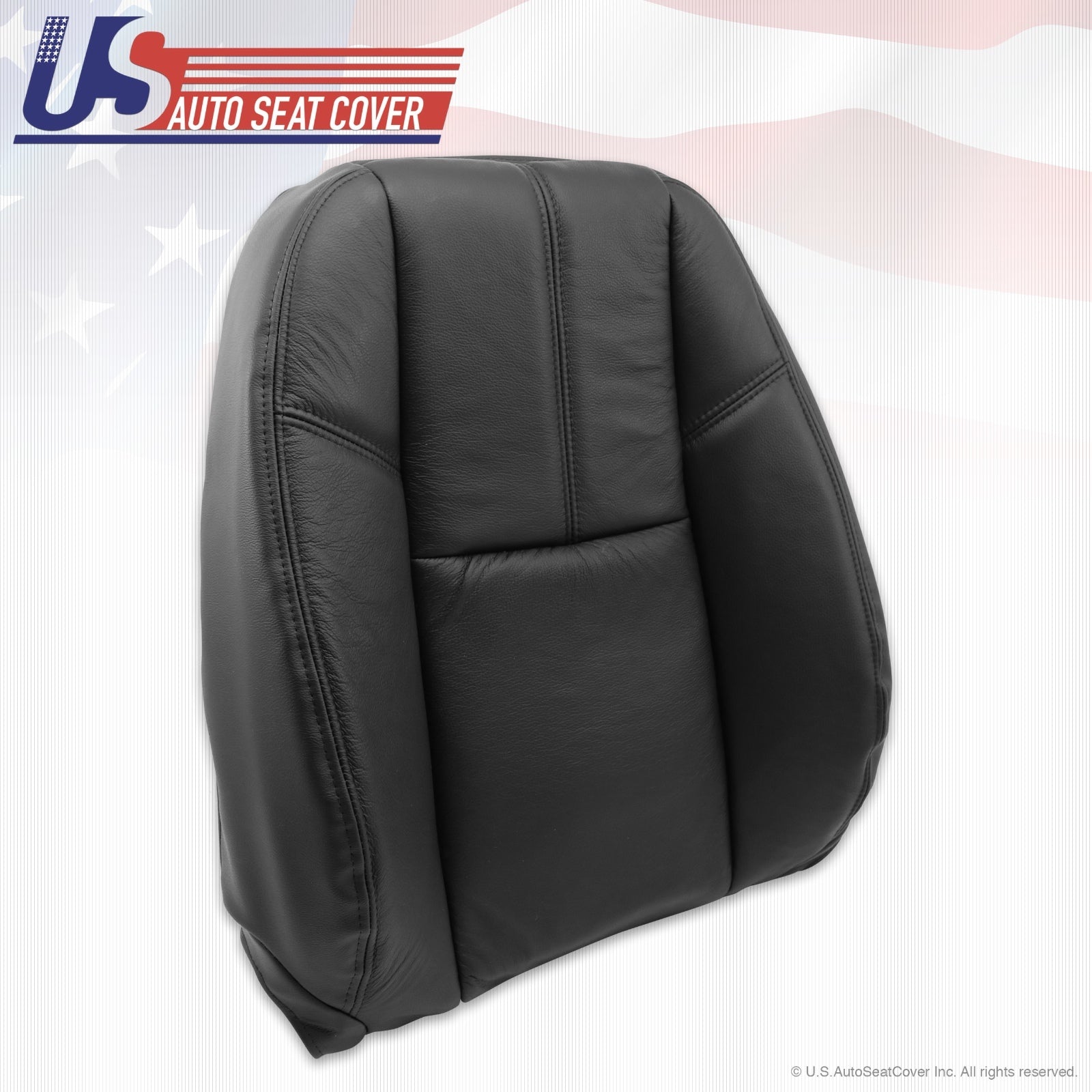 2007 - 2012 GMC Sierra Driver Bottom & Top Lean Back Leather Upholstery Black