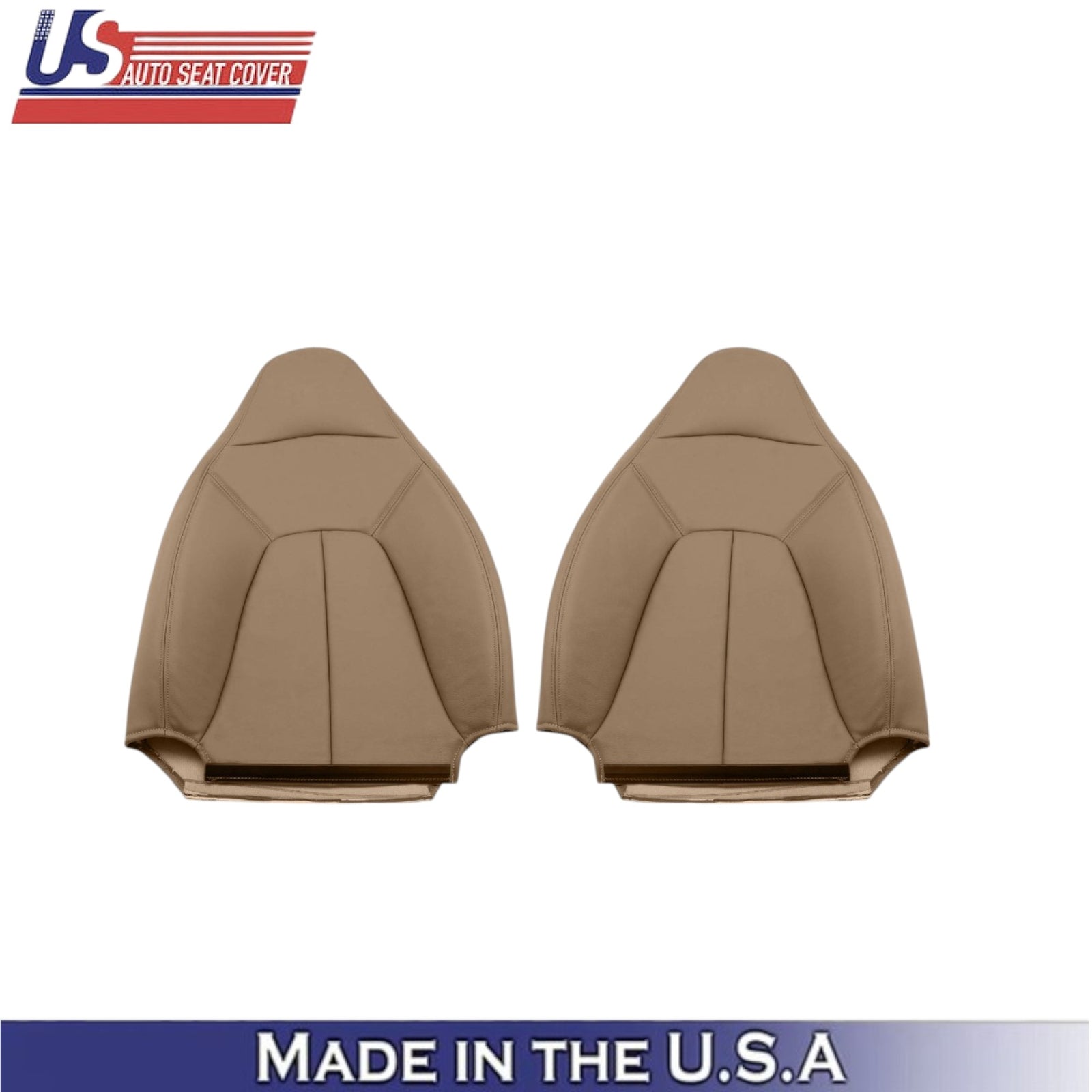 1997-2002 For Ford Expedition XLT Eddie Bauer Leather Front Top Seat Covers Tan
