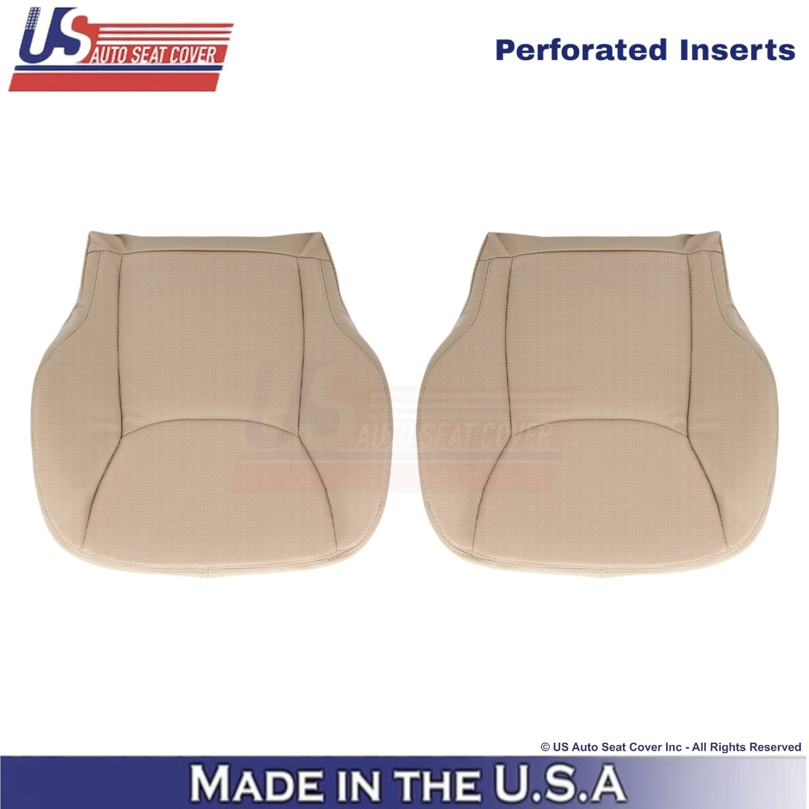 2002-2006 Fits Mercedes-Benz S-Class Leatherette Perf. Bottom Seat Covers Java