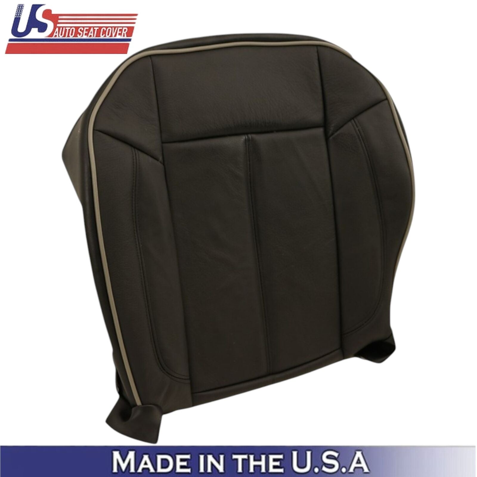 2006-2010 For Hummer H3 Genuine Leather Driver Top & Bottom Seat Covers Ebony