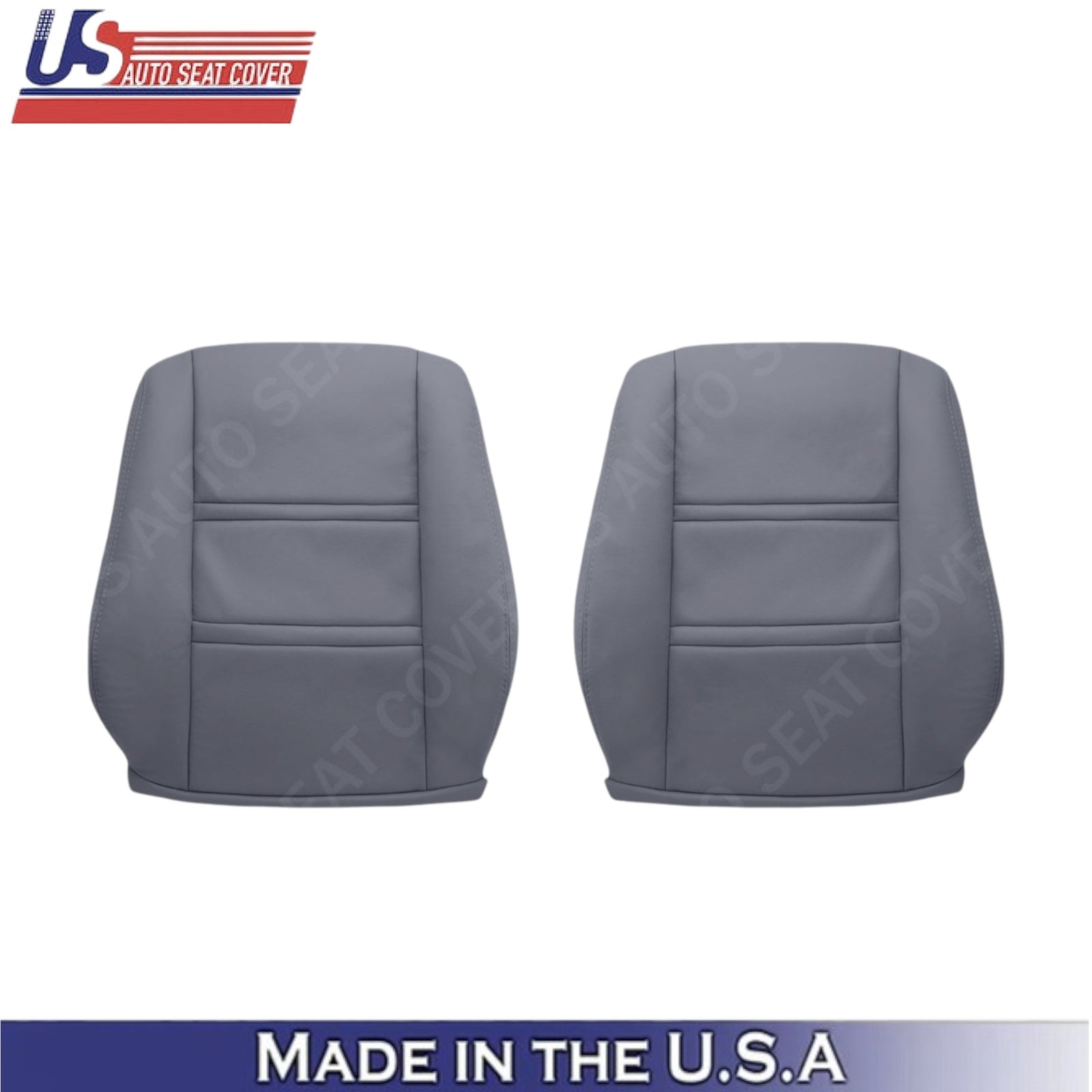 1990-1997 For Toyota Land Cruiser Leather Front Top Seat Covers Bluish Gray