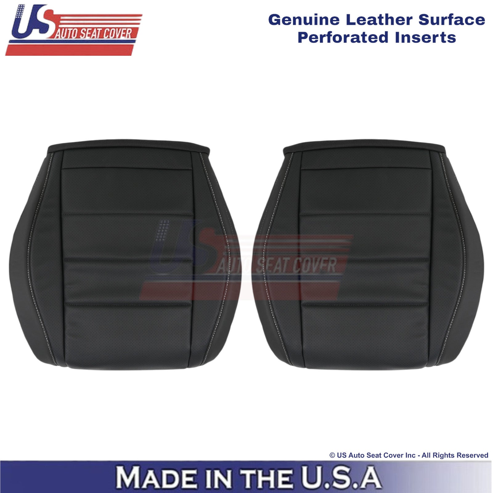 2020-2025 Mercedes-Benz GLE350 GLE450 Genuine Leather Front Seat Covers Black