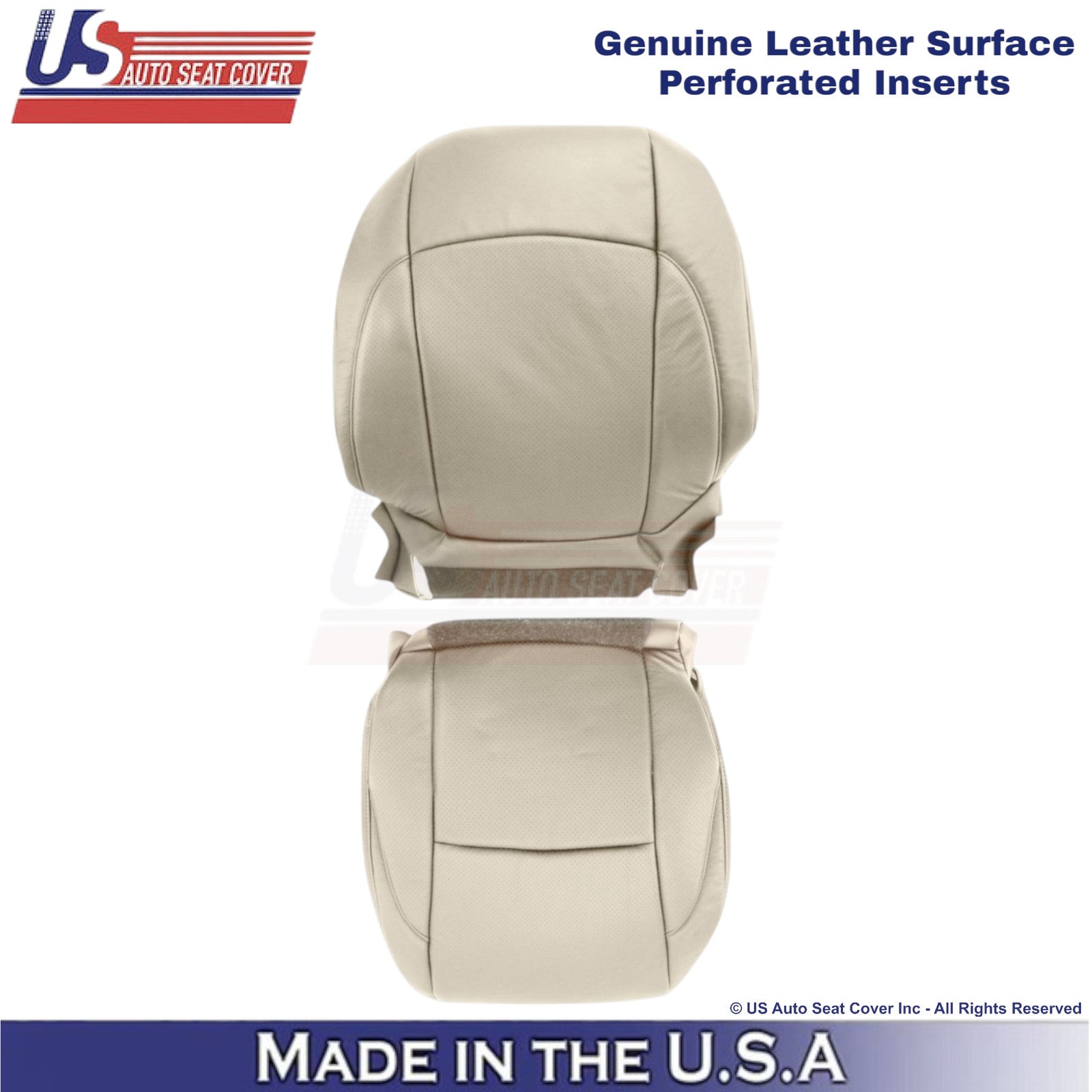 2007-2012 For Lexus ES350 Genuine Leather Front Driver Seat Covers Parchment Tan