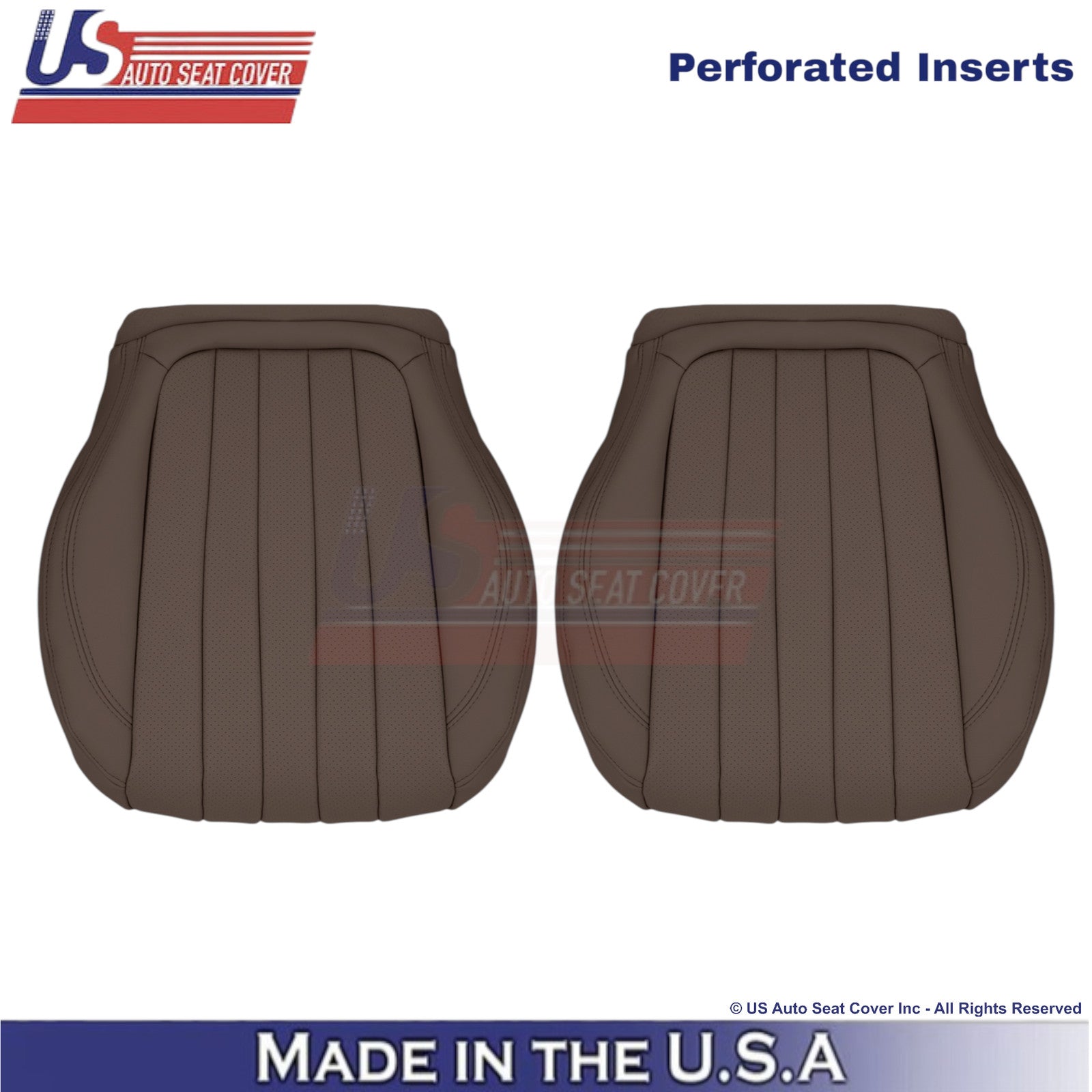 2017-2023 Fits Mercedes Benz E-Class Leatherette Front Seat Covers Nut Brown