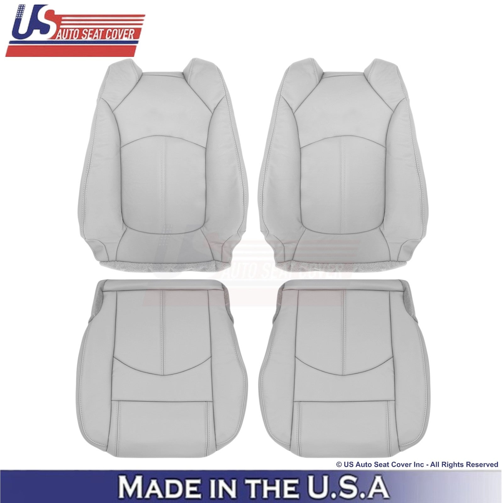 2013-2016 Fits GMC Acadia Leatherette Front Replacement Seat Covers Lt. Titanium