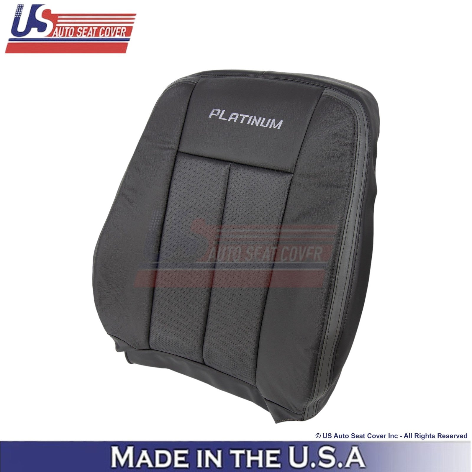 2015-2017 Fits Ford Expedition Platinum Leather Front Replacement Covers Ebony
