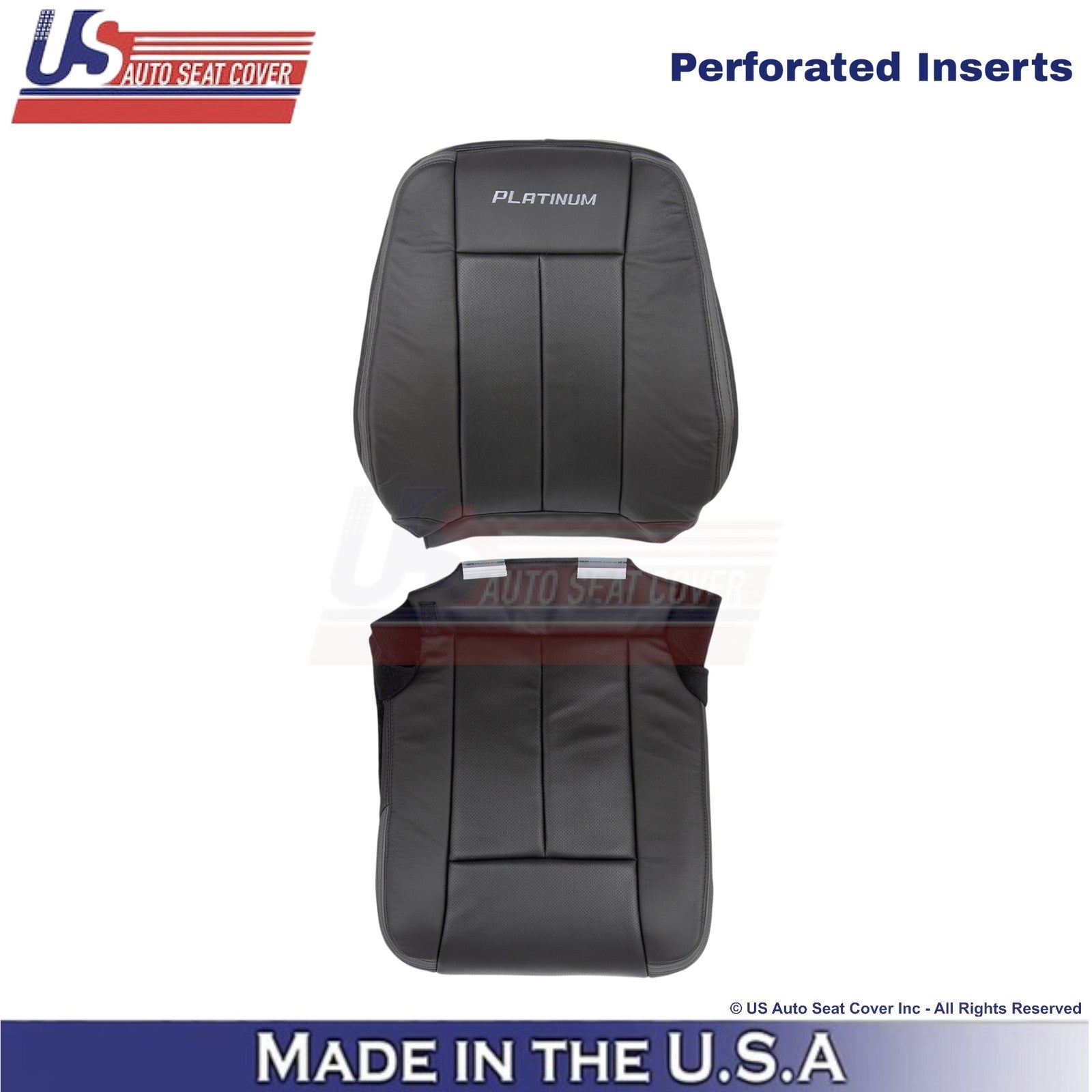 2015-2017 Fits Ford Expedition Platinum Leather Driver Side Seat Covers Ebony