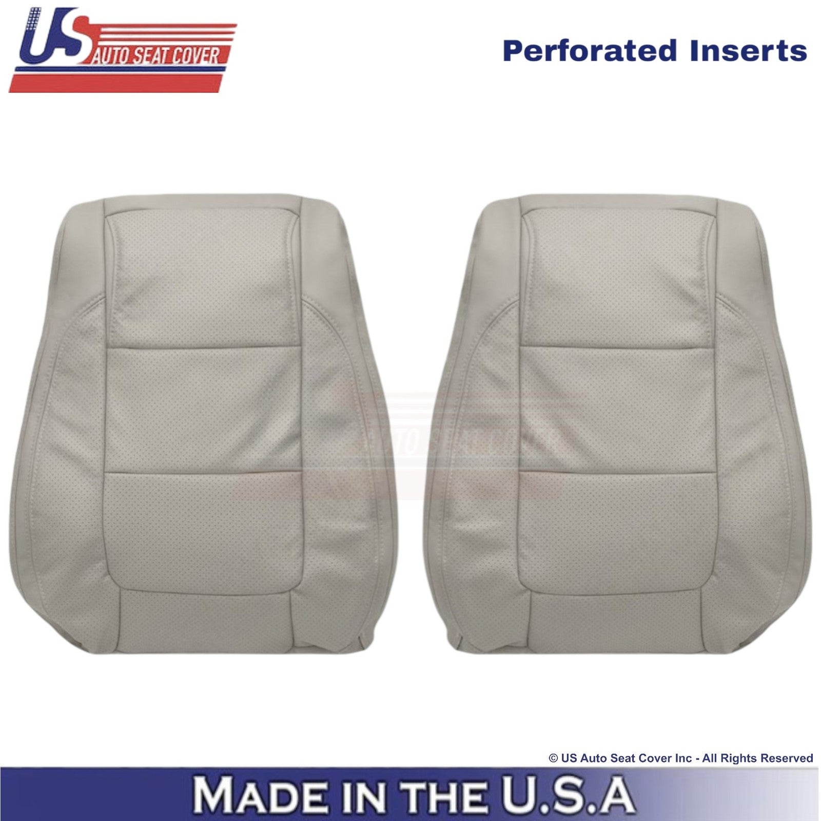 2011-2015 Fits Ford Explorer Limited Leather Perf Front Seat Covers Gray