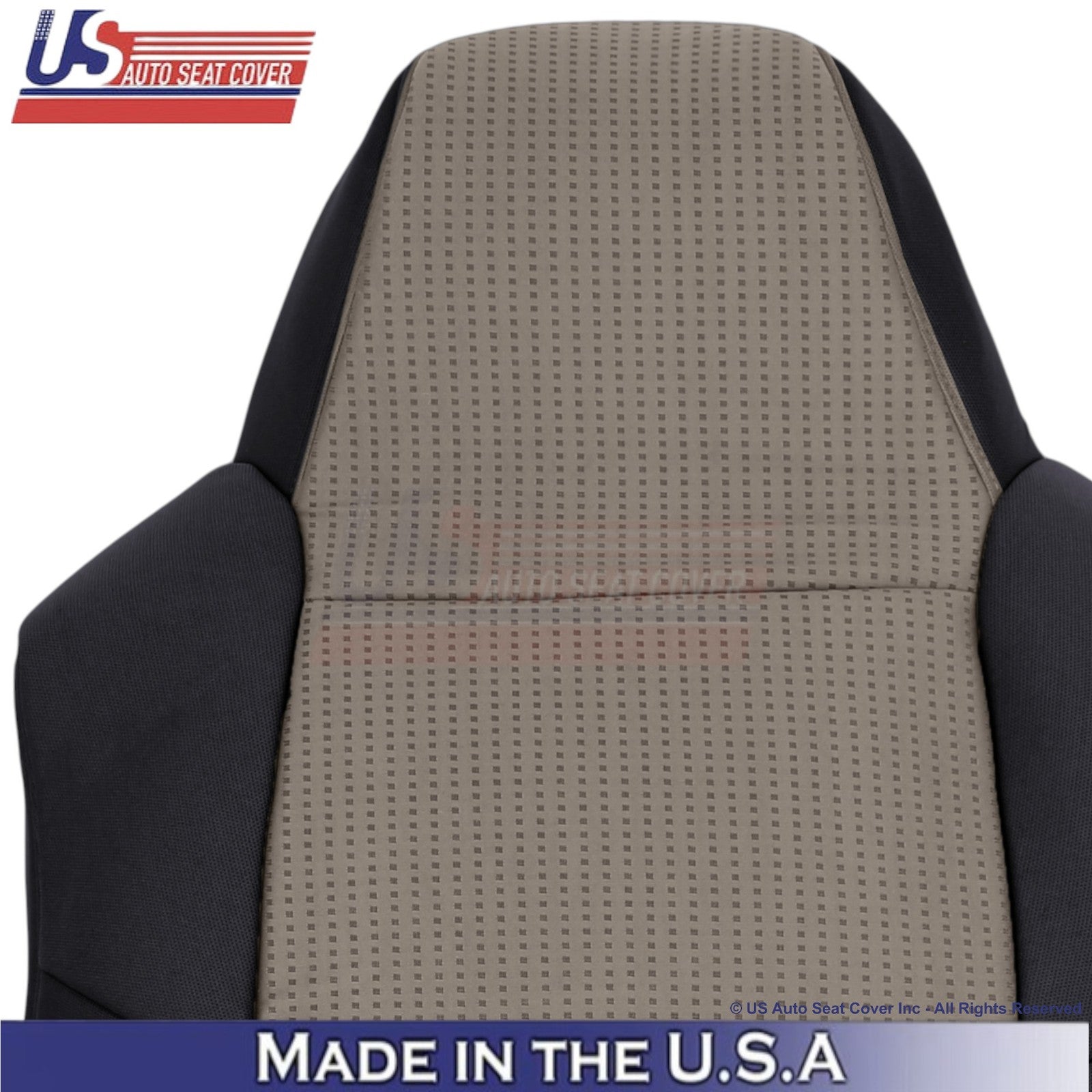2008-2010 Fits Ford F-250 XLT Cloth Driver Side Seat Covers 2-Tone Black & Gray