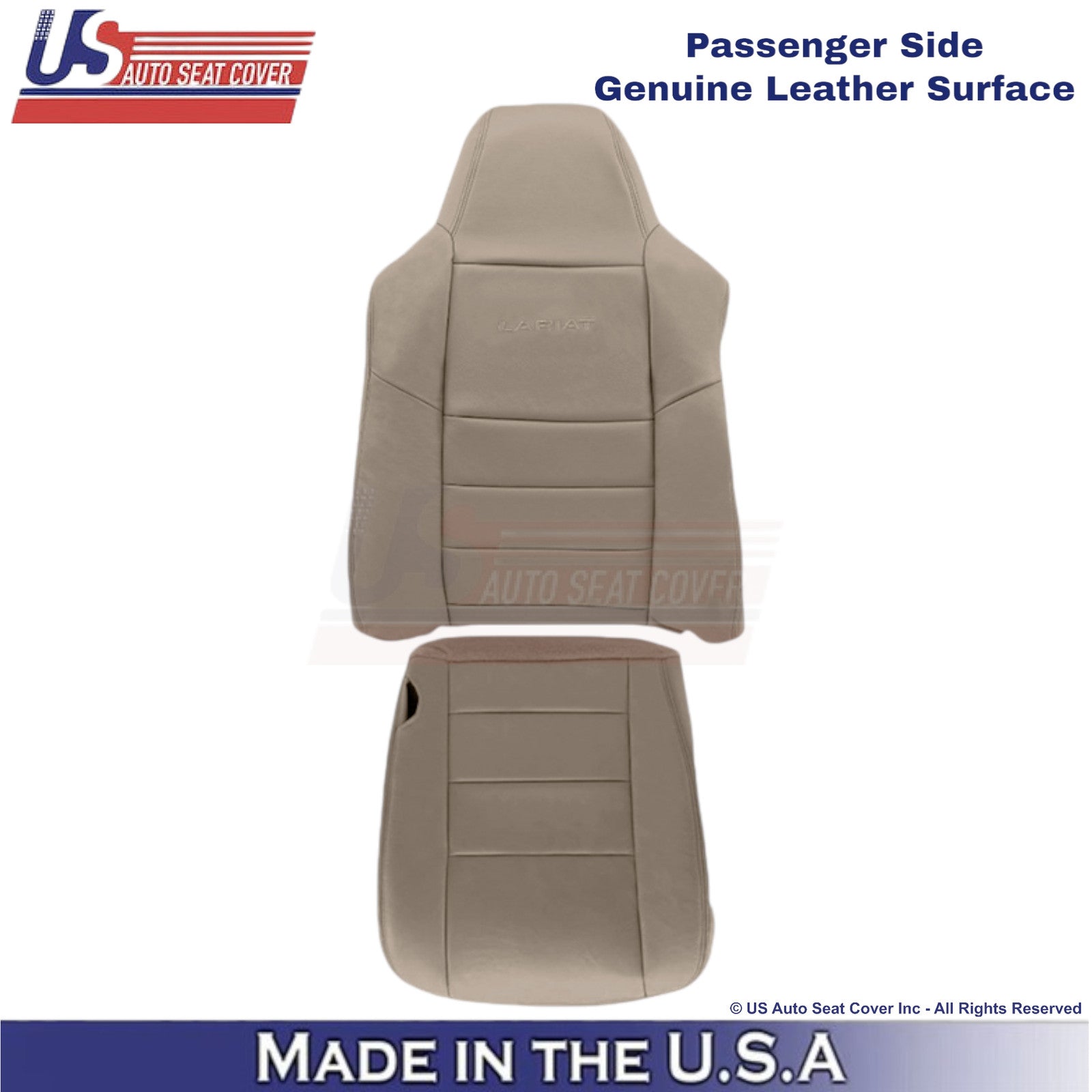 2003-2004 Fits Ford F250 F350 Lariat Leather Front Passenger OEM Covers Tan