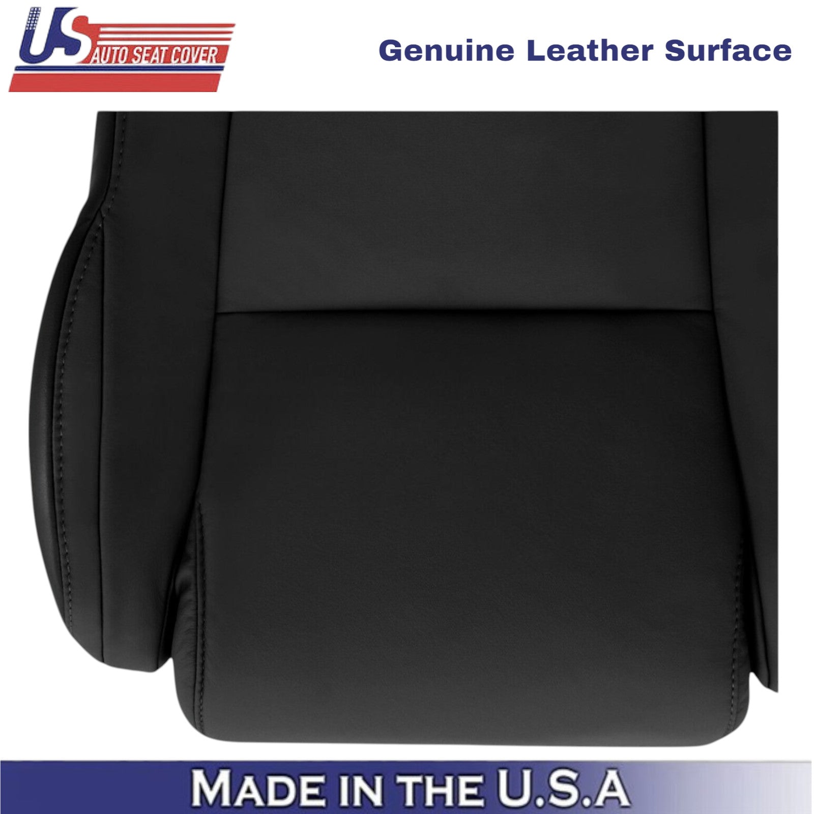 2007-2013 For Toyota Tundra Genuine Leather Passenger Bottom Seat Cover Black
