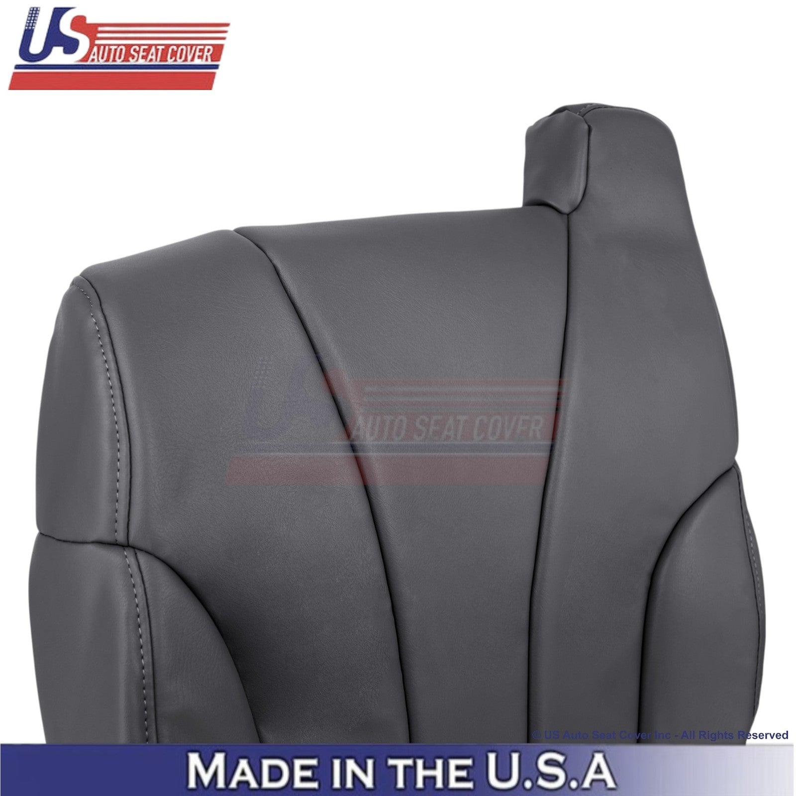 1999-2002 For Chevy Silverado W/T Genuine Leather Front Top Covers Dark Graphite