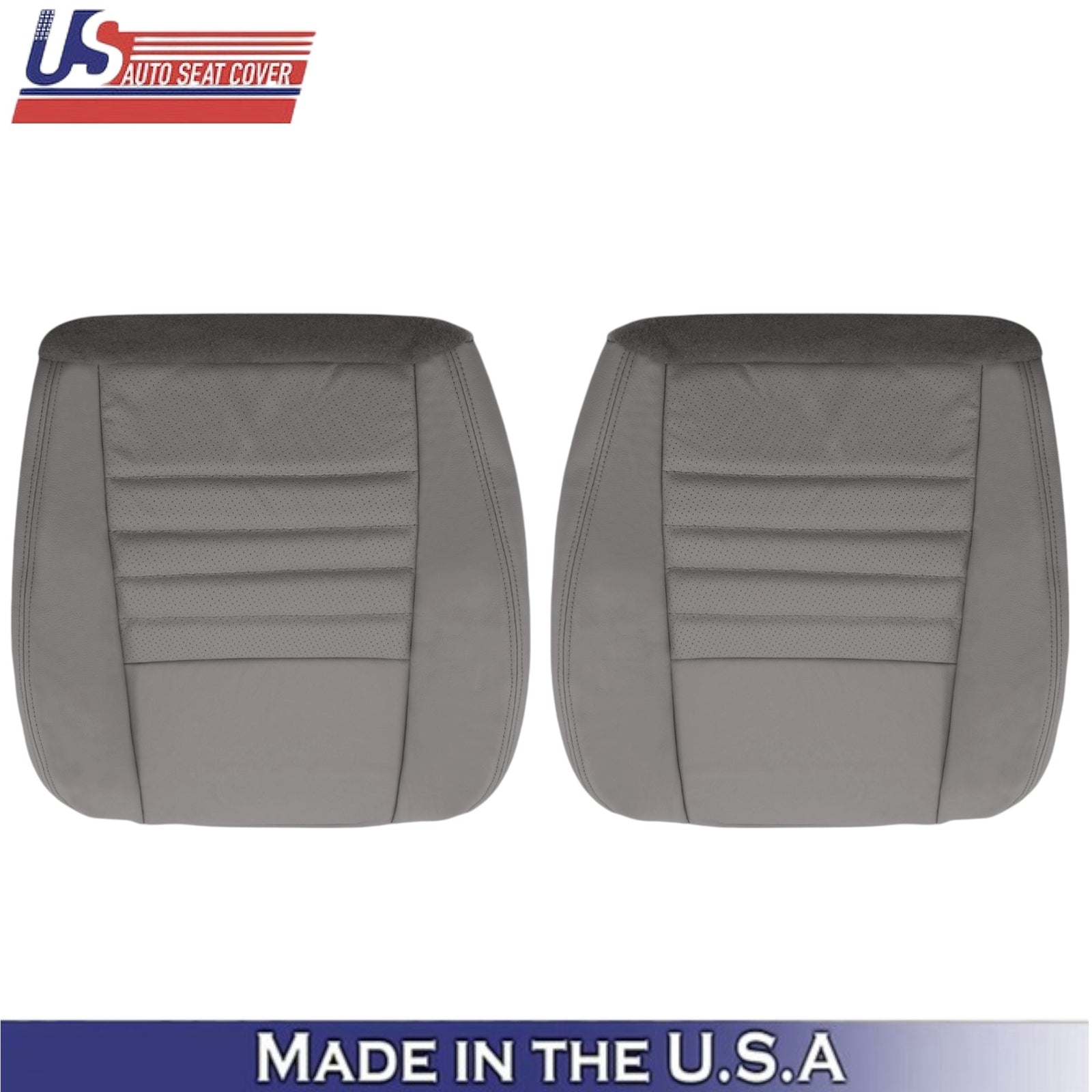 1999-2004 For Ford Mustang GT Leather Front Bottom Seat Covers Medium Graphite