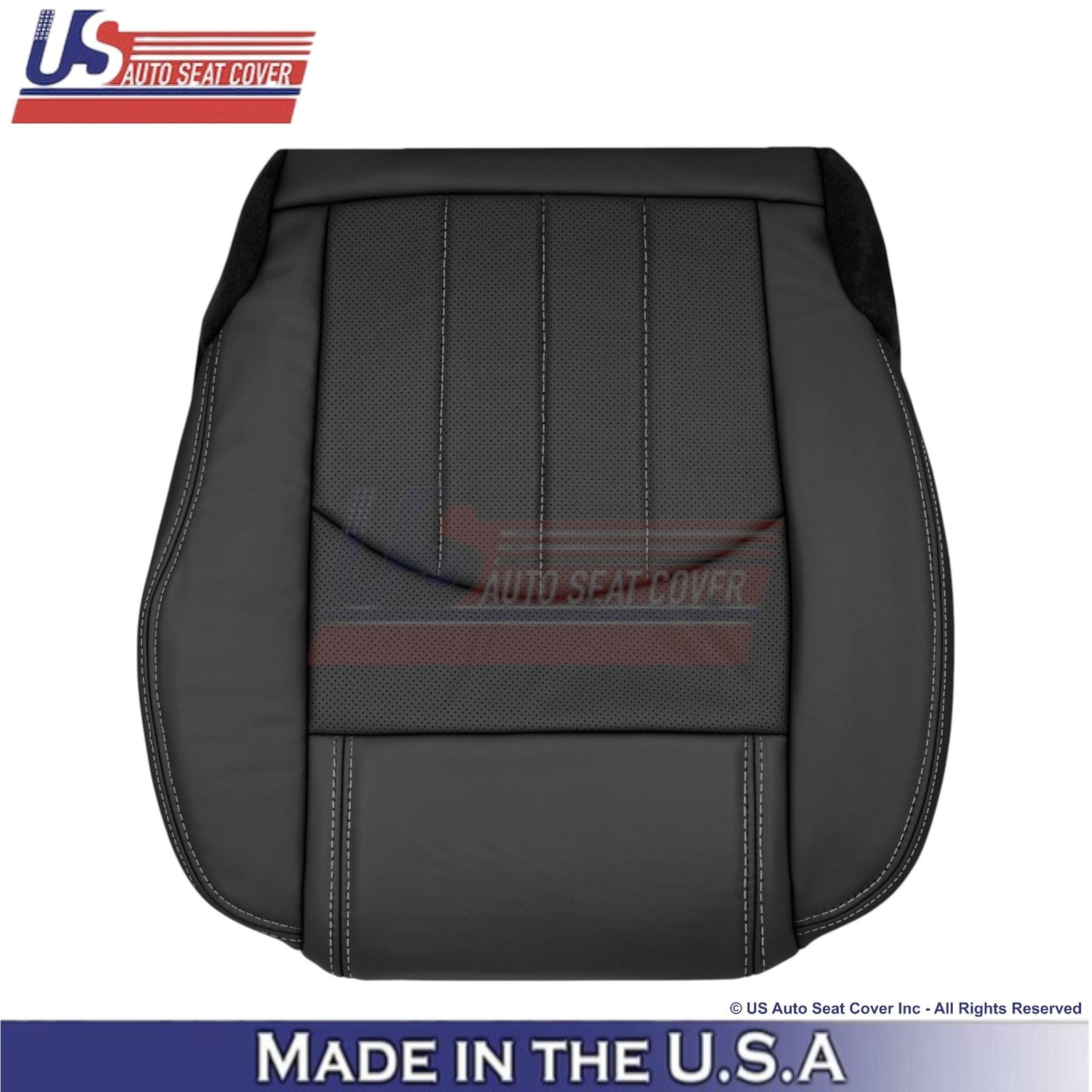 2013-2017 Fits Chevy Traverse Genuine Leather Perforated Front Seat Covers Ebony