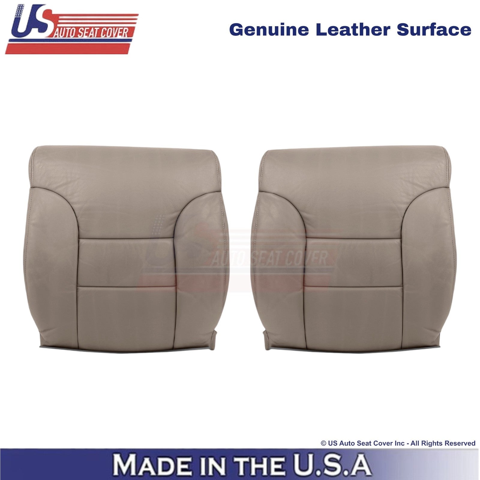 1995-1999 For Chevy Suburban Genuine Leather Front Top Seat Covers Med Neutral