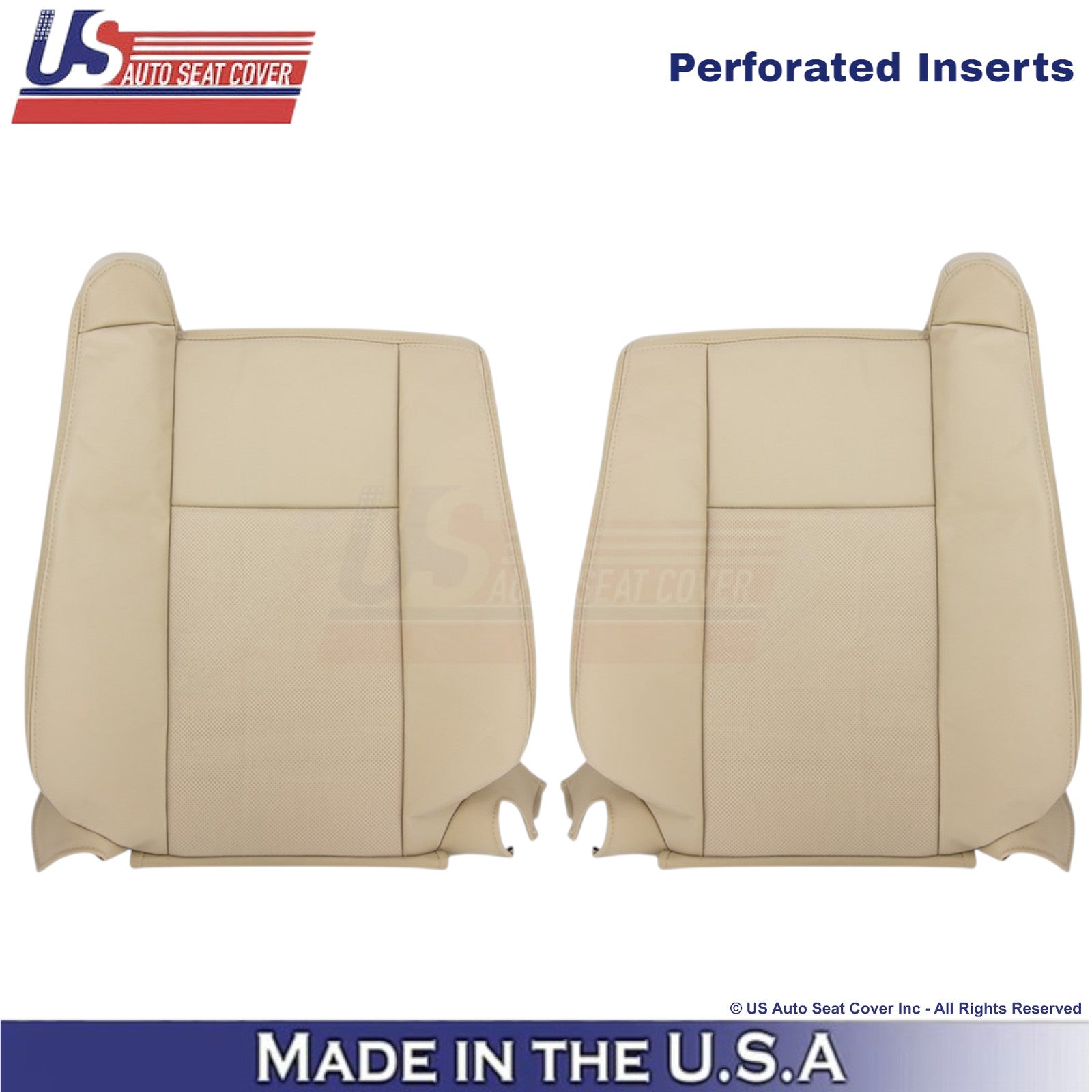2003-2007 Fits Cadillac CTS Leather Driver/Passenger Top Replacement Covers Tan