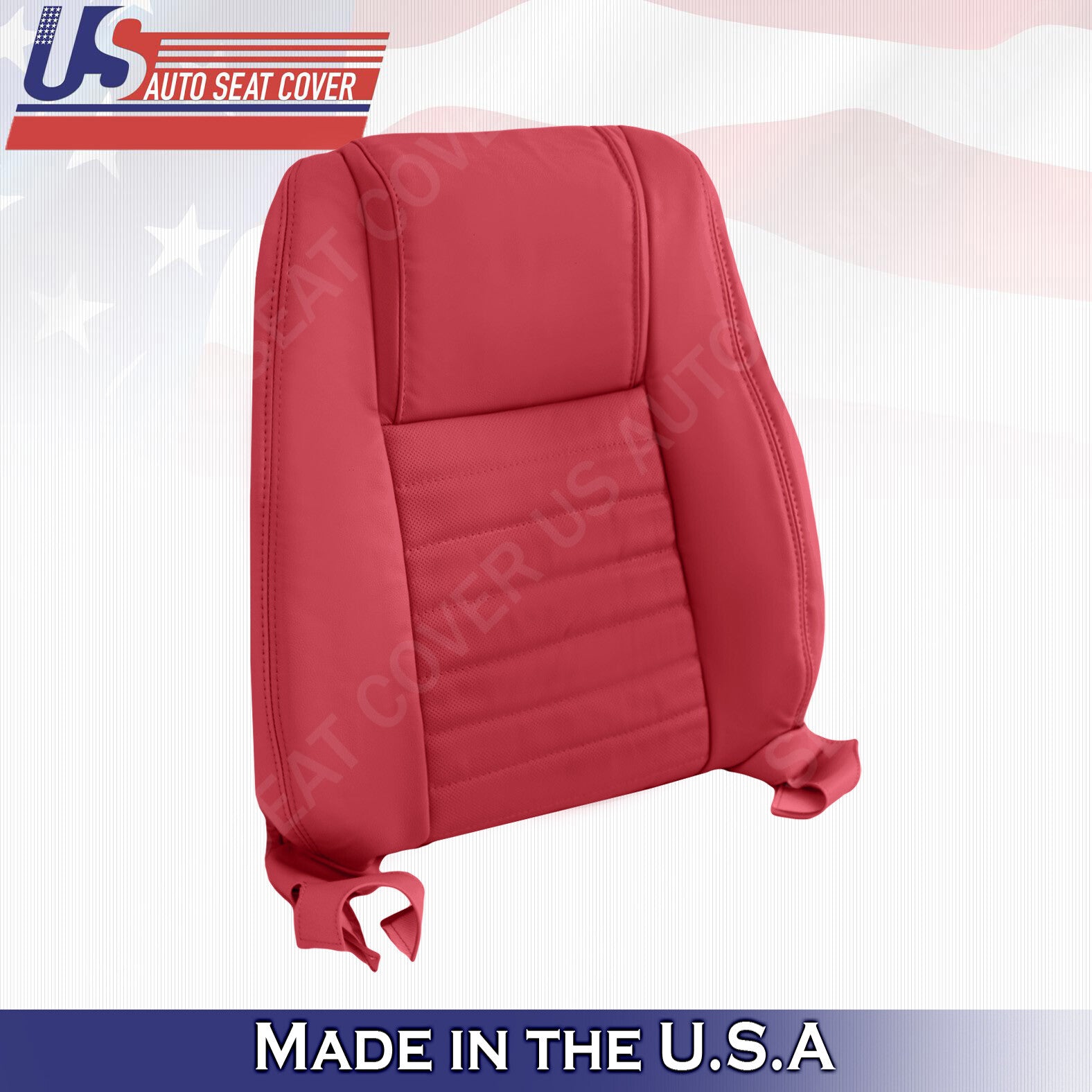 2005 2006 2007 2008 2009 Fits Ford Mustang Driver Bottom & Top Leather Cover Red