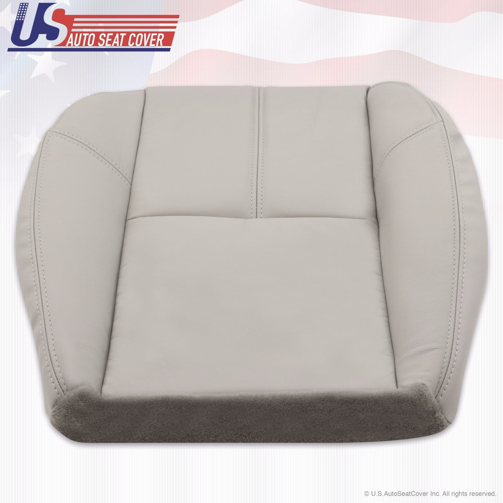 2007 - 2012 GMC Yukon Passenger Side Bottom Leather Seat Cover Light Gray