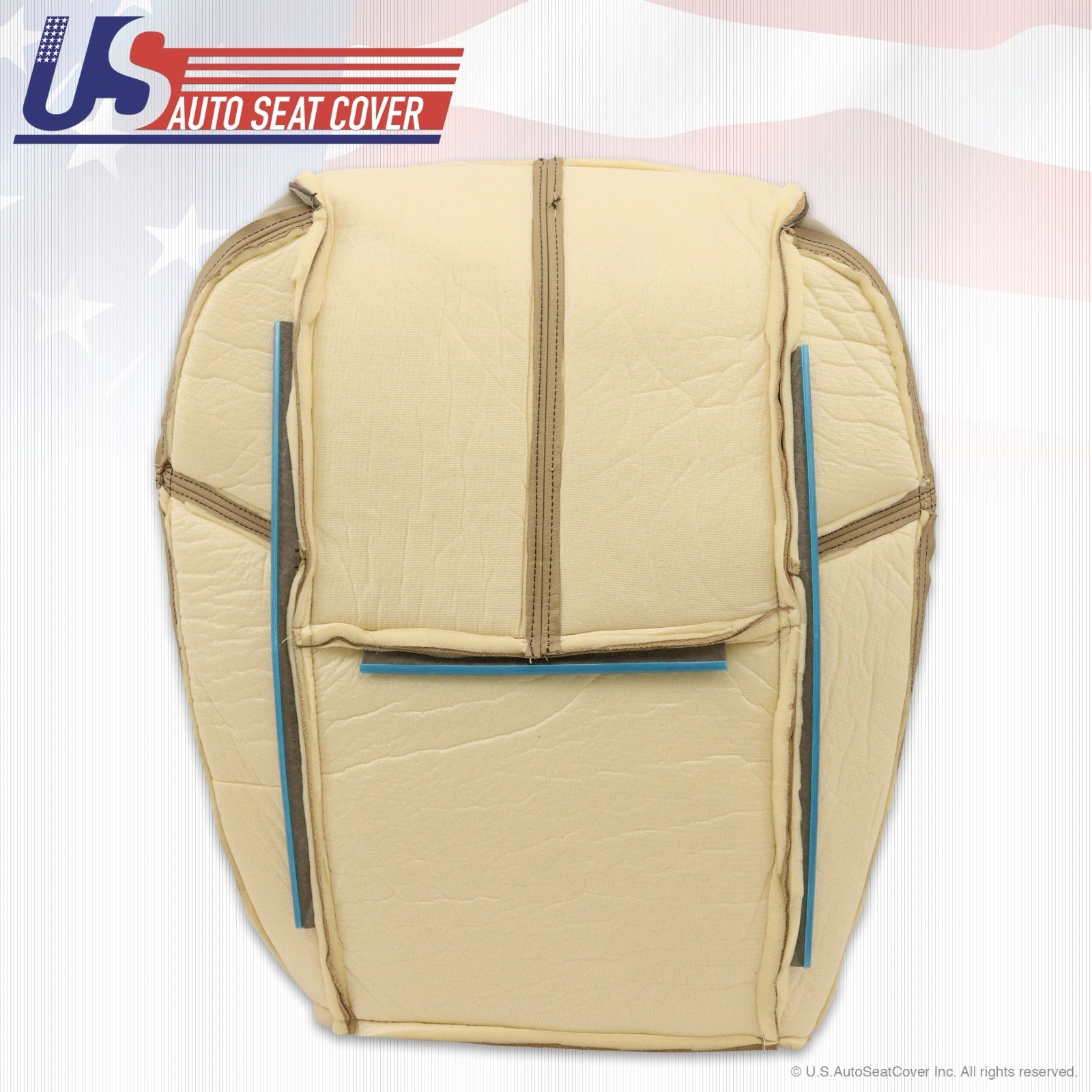 For a 2007 to 2012 GMC Sierra  Leather Driver Bottom Seat Upholstery Light Tan