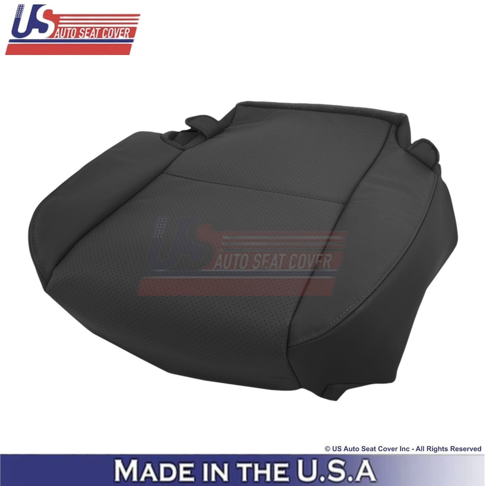 2010-2013 Fits Toyota Tundra Genuine Leather Perf. Rear Bottom Seat Covers Black
