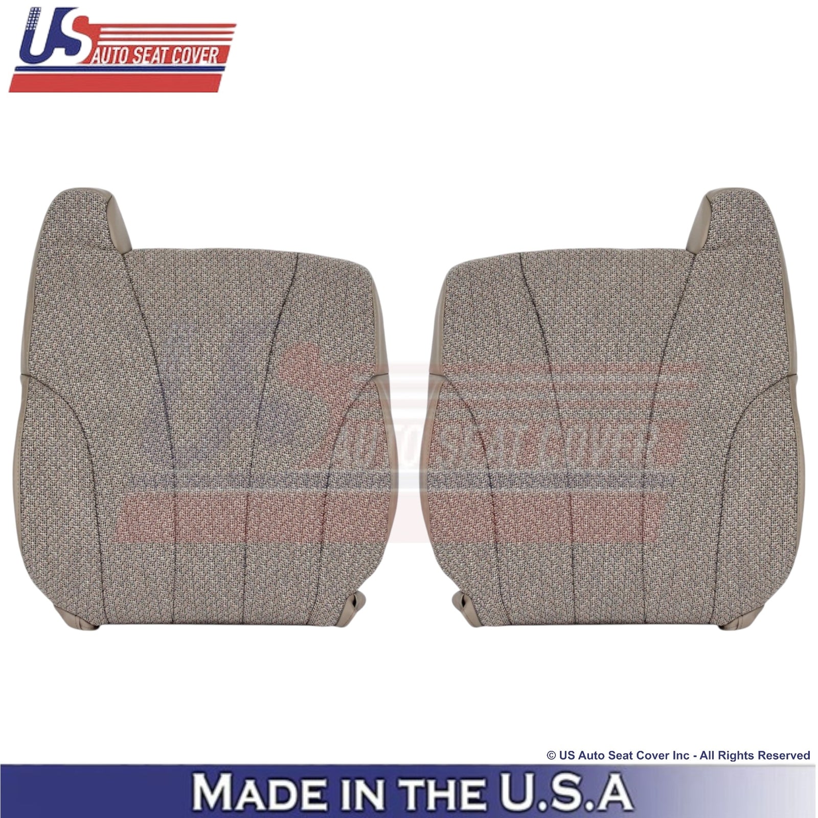 1999-2002 For Chevy Silverado WT Cloth Front Top Seat Covers Med. Neutral Tan
