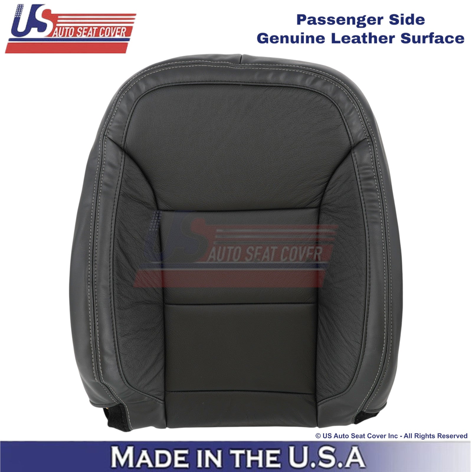 2013-15 For Chevy Malibu Genuine Leather Passenger Top Cover Black w/white Stch