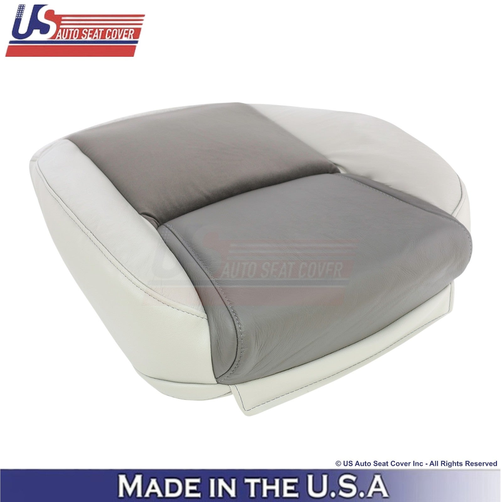 2006-2010 Fits Jeep Commander Leather & Suede Passenger Bottom Cover 2-Tone Gray