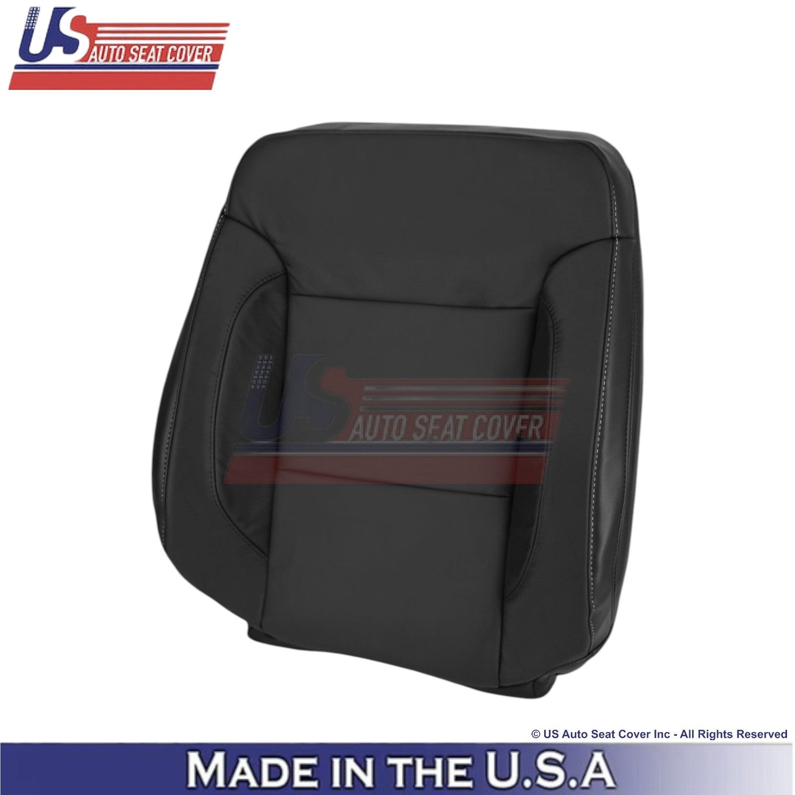 2015-2020 For Chevy Suburban Leatherette Front Replacement Seat Covers Jet Black