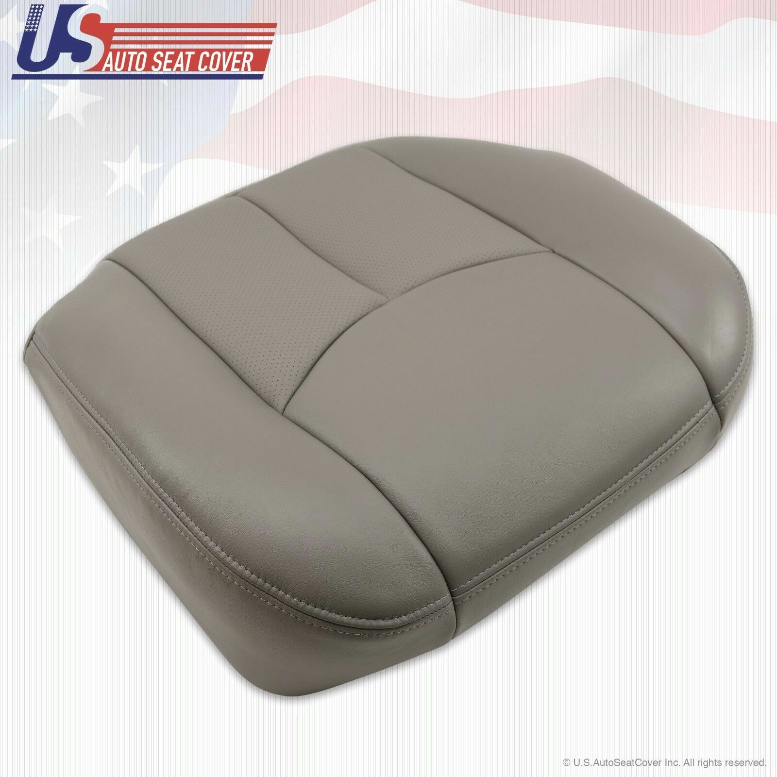 2003 - 2006 Cadillac Escalade Driver & Passenger Bottom Leather Seat Cover Gray