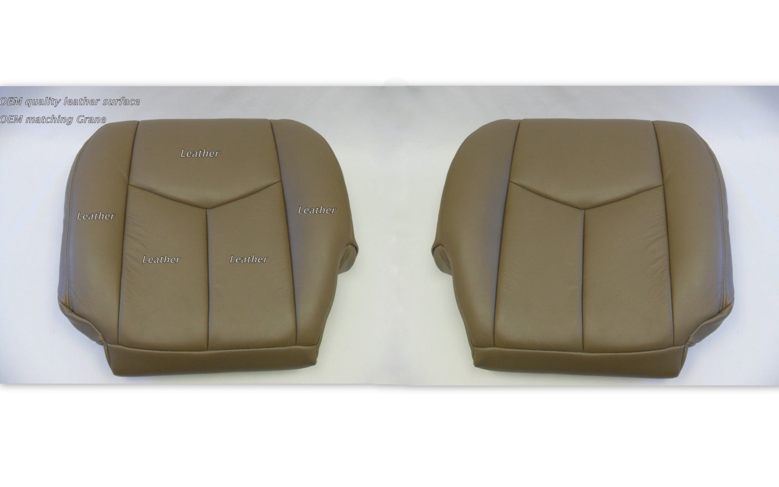 2003 To 2006 Chevy Silverado Driver & Passenger Custom Bottom Leather Seat Tan