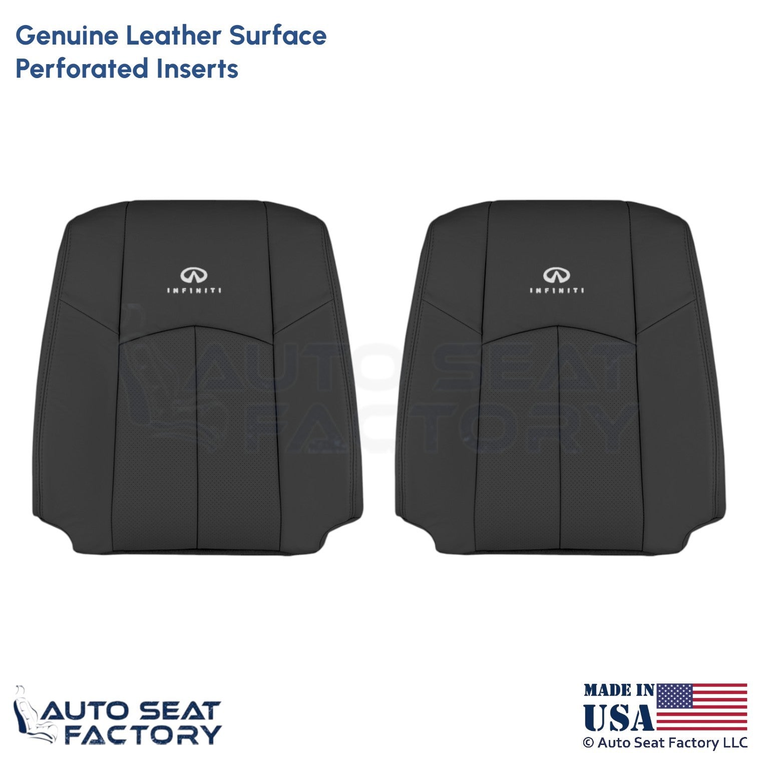 2009-2013 For Infiniti G37 Genuine Leather Front Top Replacement Covers Graphite