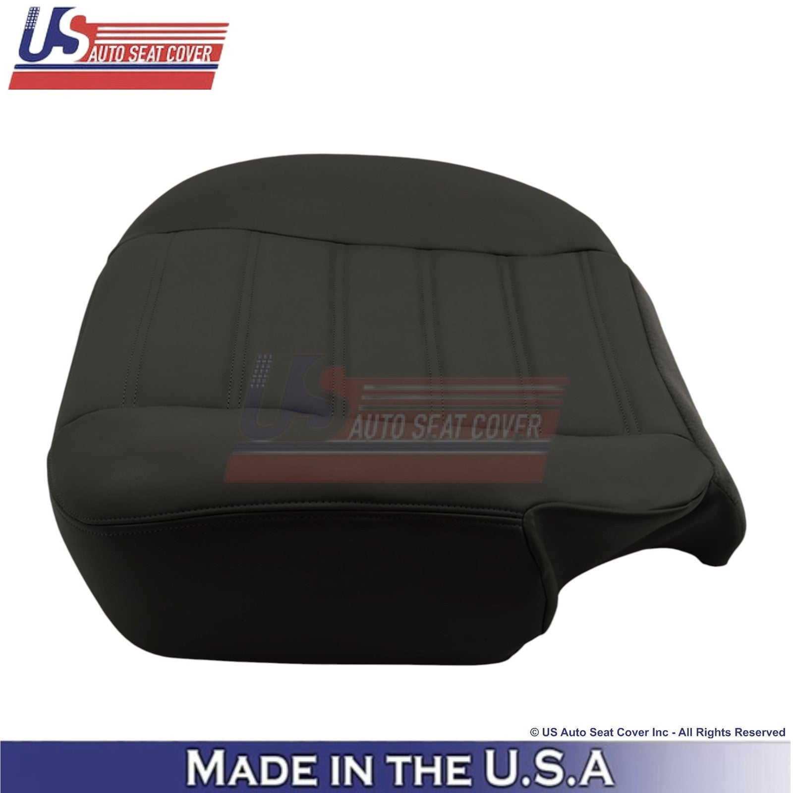 2003-2007 For Hummer H2 Genuine Leather Driver Bottom Seat Cover Ebony Black