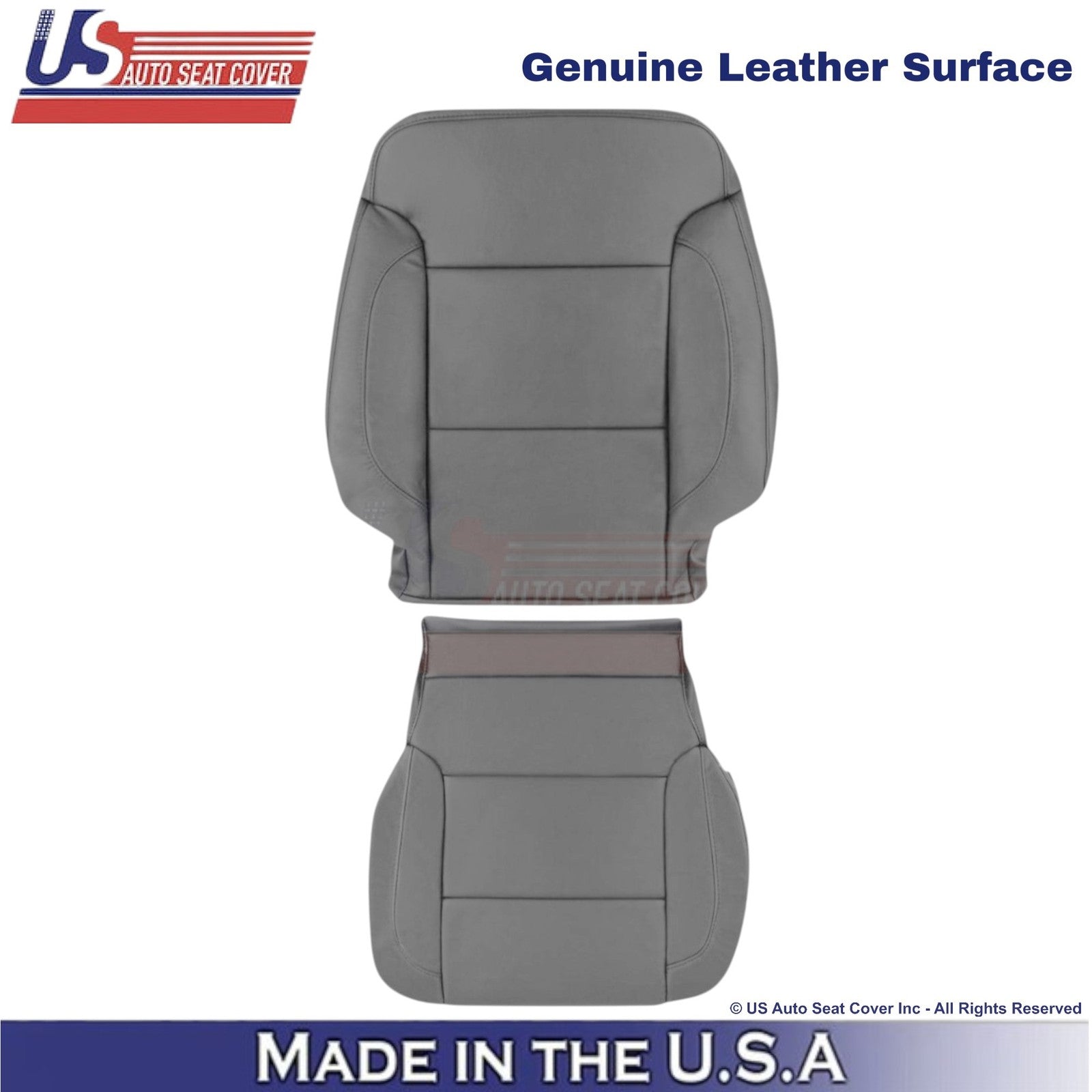 2014-2019 For Chevy Silverado 1500 LT LS Genuine Leather Driver Side Covers Gray