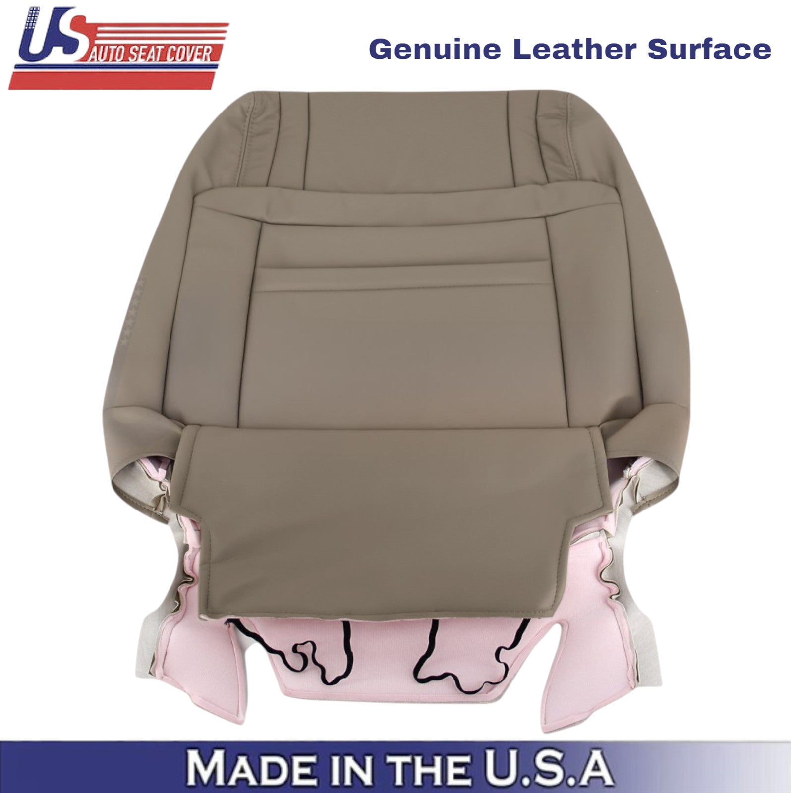2007-2013 For Toyota Tundra Genuine Leather front Bottom Seat Covers Sand Beige