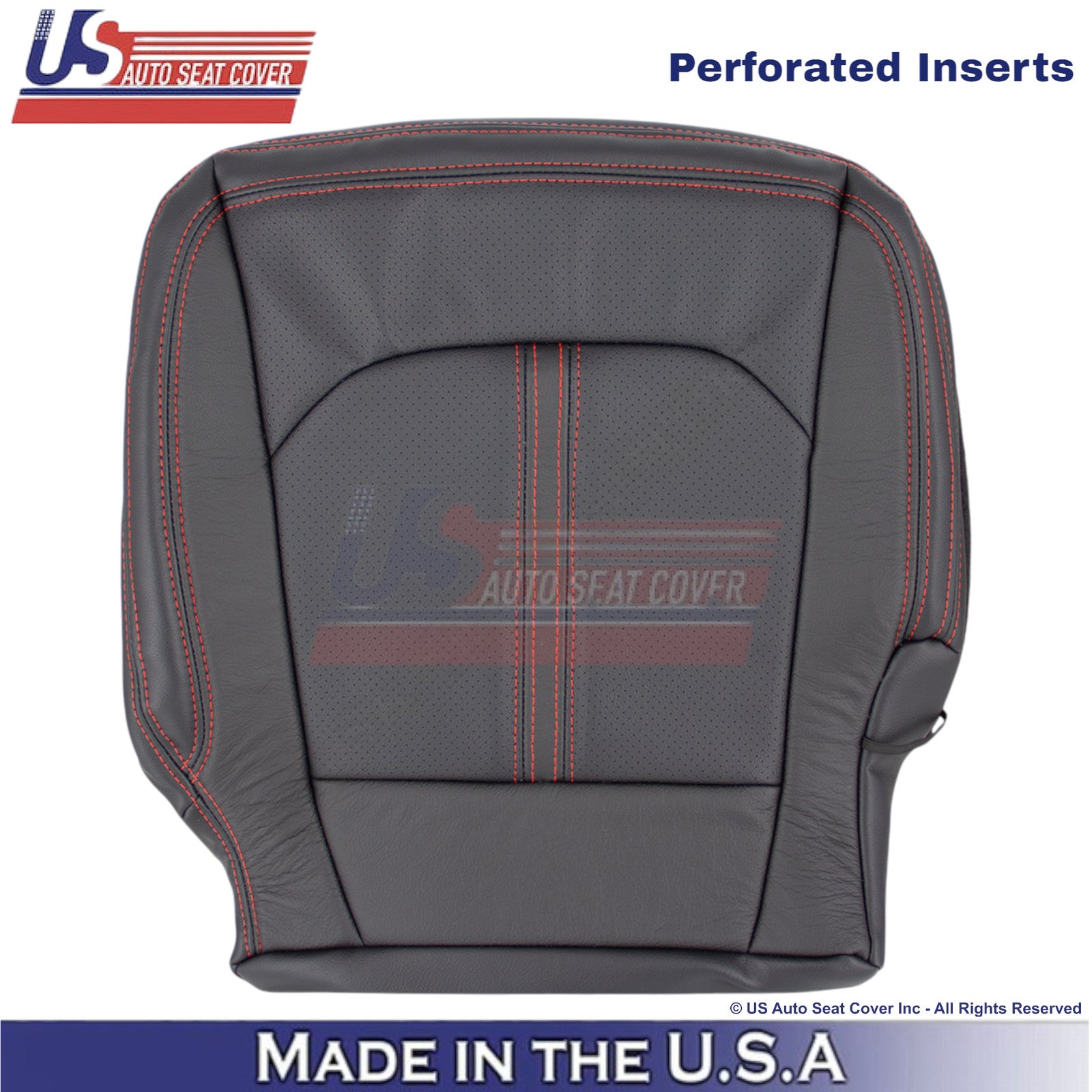 2018-2021 For Ford Expedition Limited Leather Driver Bottom Cover Ebony-Red Stch