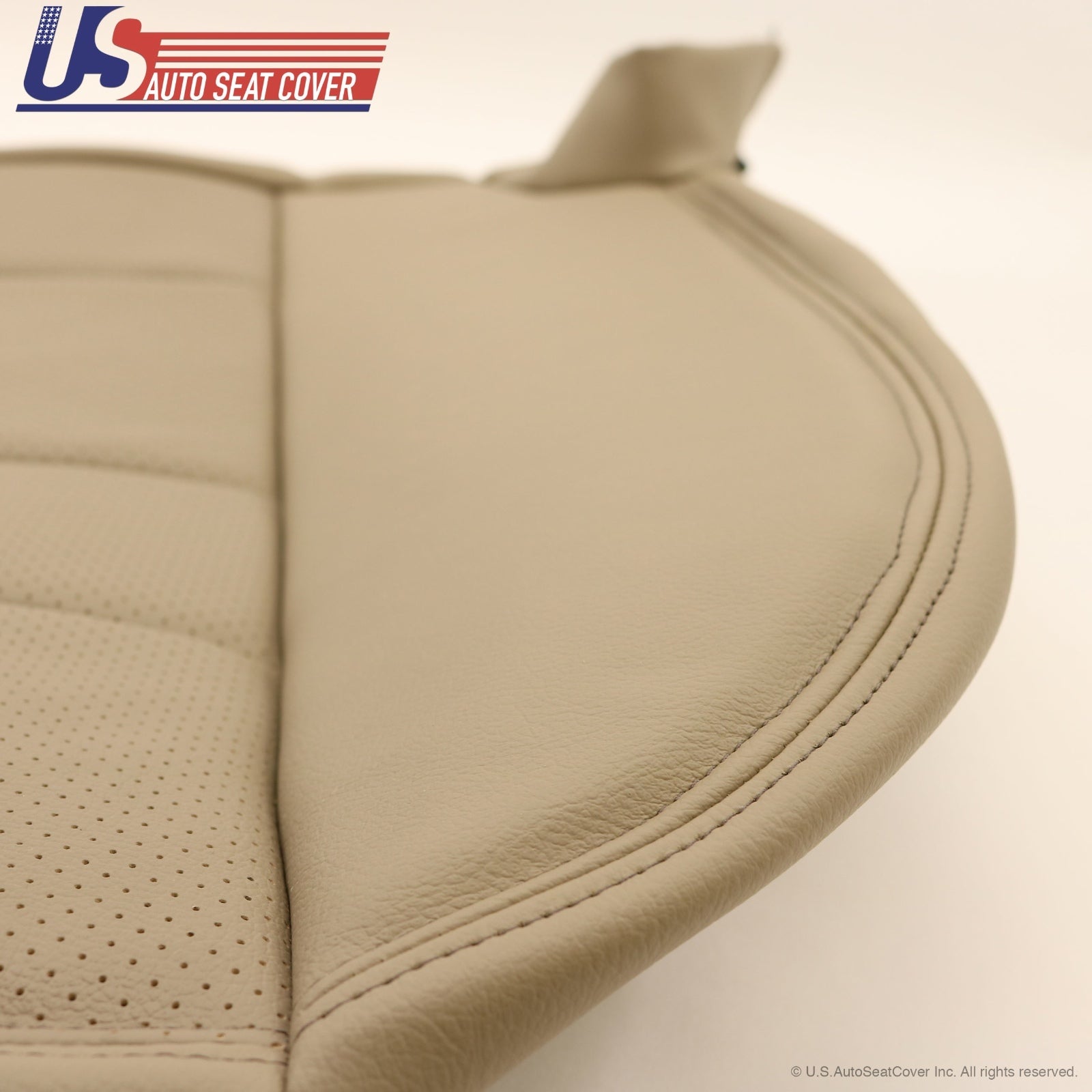 2002 - 2007 Ford F 250 F 350 Lariat Rear Bottom Leather Seat-Cover Parchment TAN