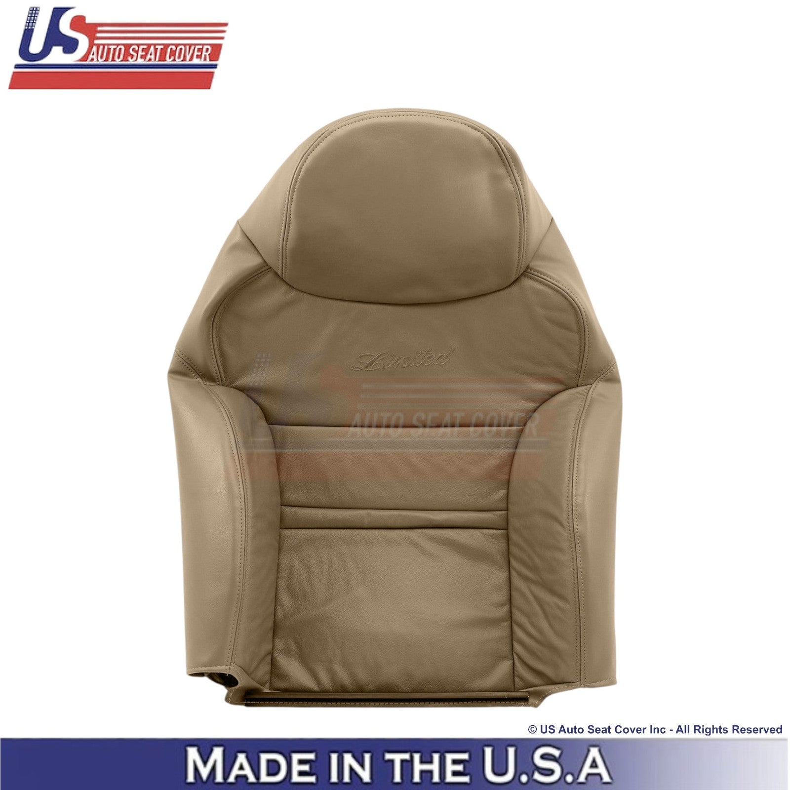 2000-2001 For Ford Excursion Leatherette Front w/Armrest Covers Medium Parchment
