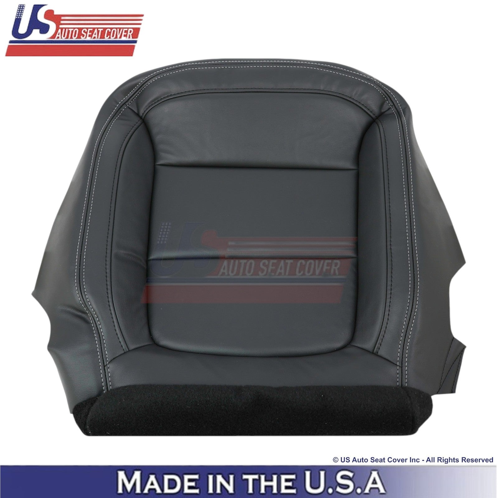 2013-2015 For Chevy Malibu Genuine Leather Front Side Covers Black w/white Stch