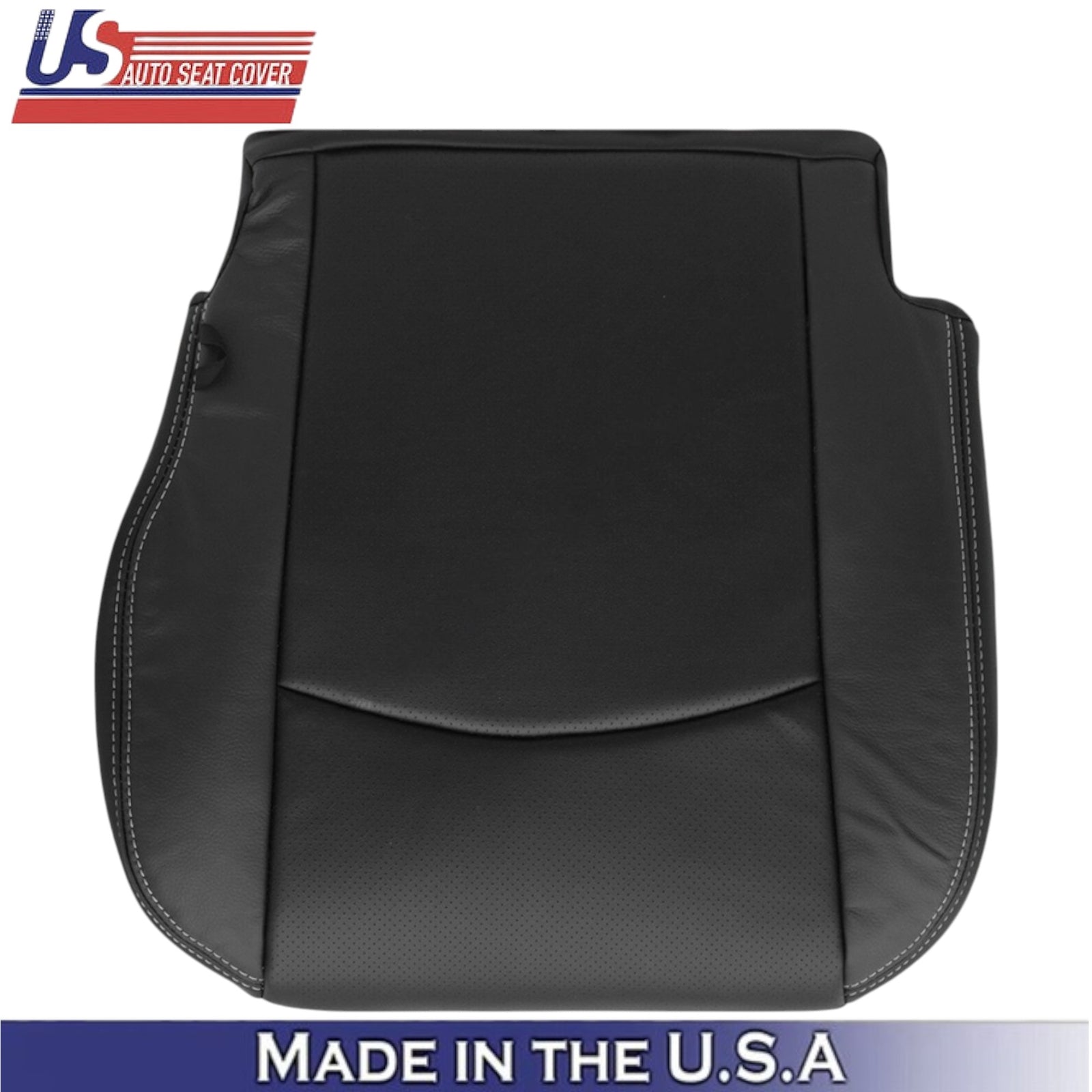 2009-2012 For Dodge Ram 2500 Leather Front Covers Dark Slate w/ White Stitching
