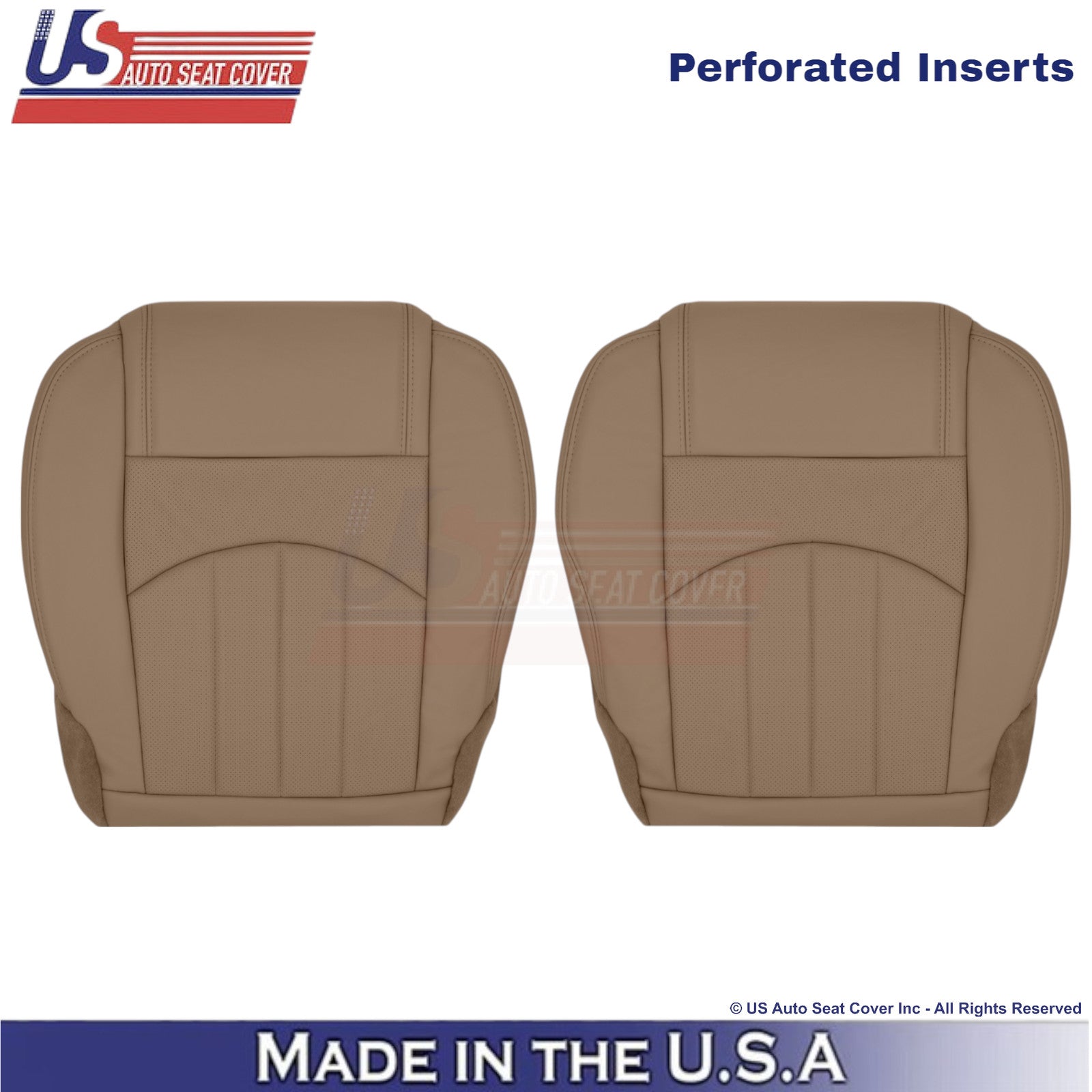 2013-2017 For Buick Enclave Leatherette Front Bottom Seat Covers Choccachino