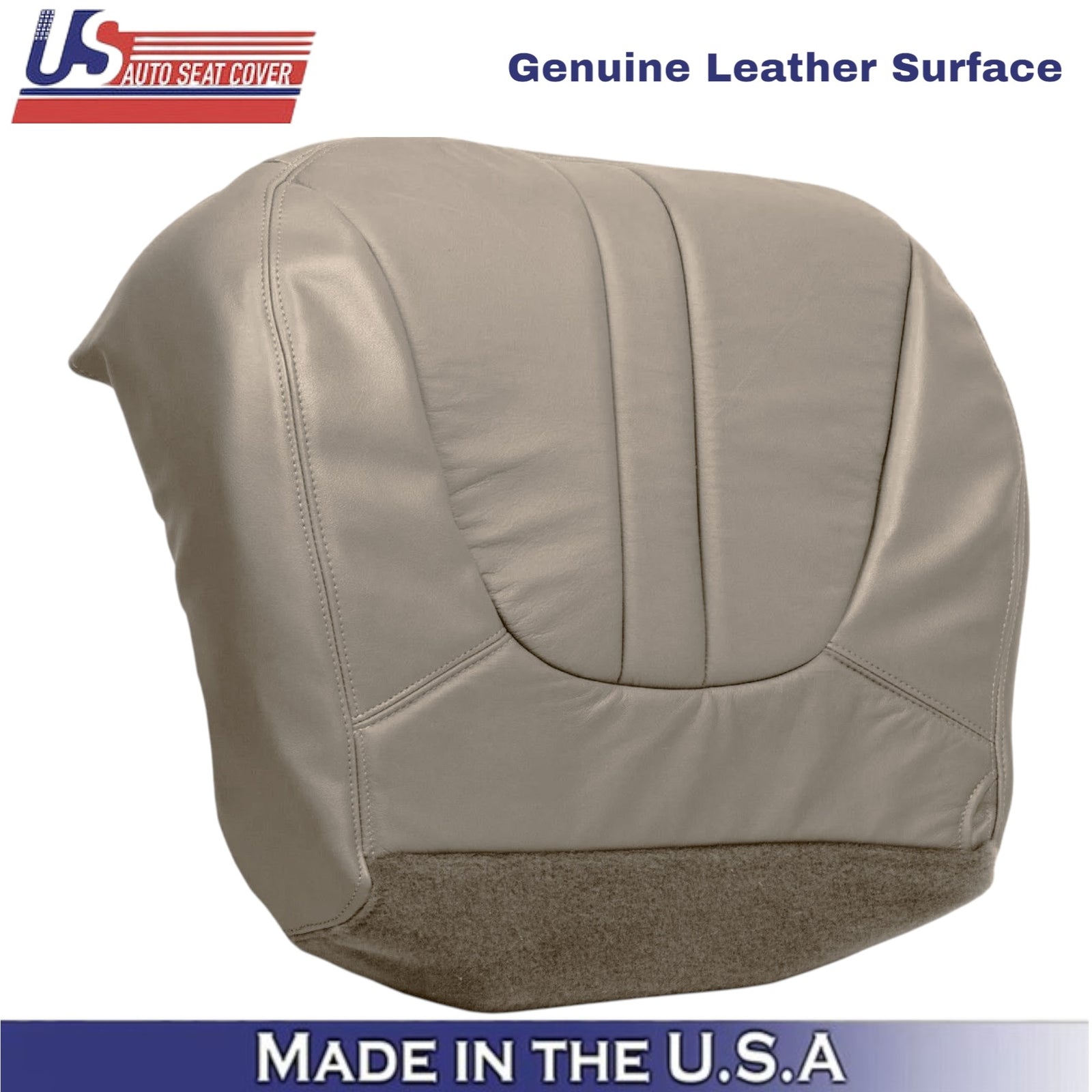 2000-2002 For Ford Expedition Eddie Bauer Leather Front Bottom Covers Parchment