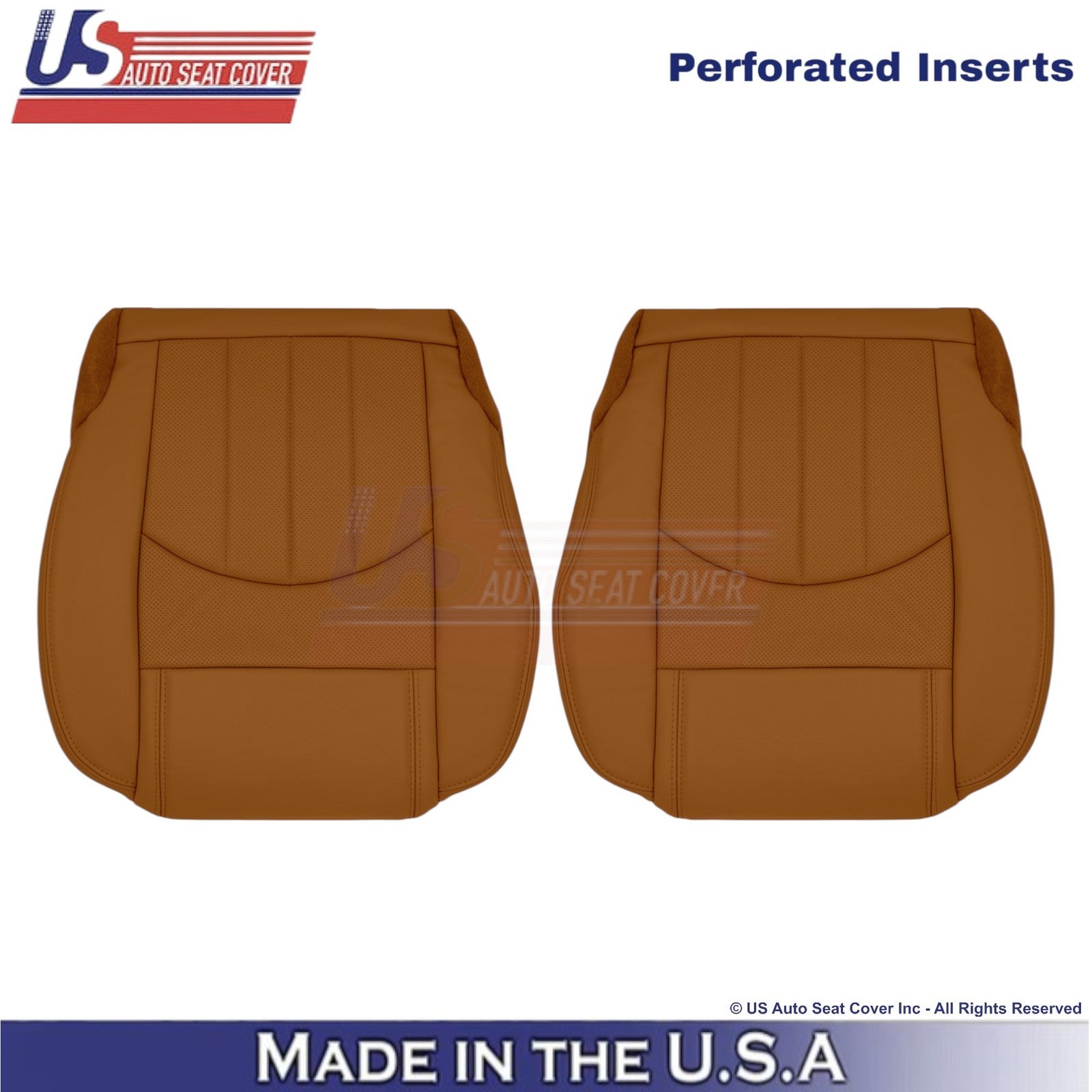 2013-2014 Fits Chevy Traverse Leatherette Perforated Front Seat Covers Mojave