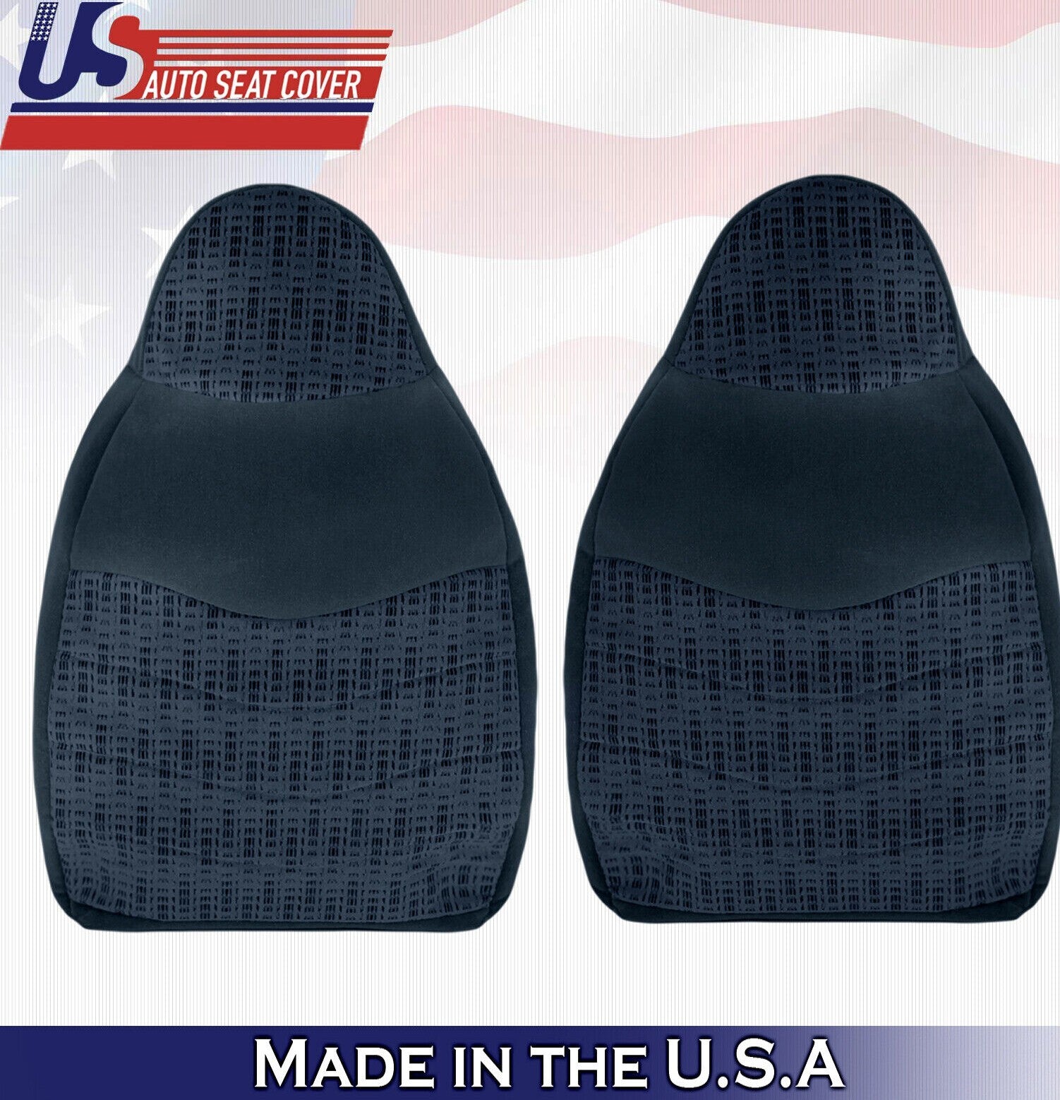1999 For Ford F450 F550 XLT Driver & Passenger 2x Top Cloth Seat Covers Blue