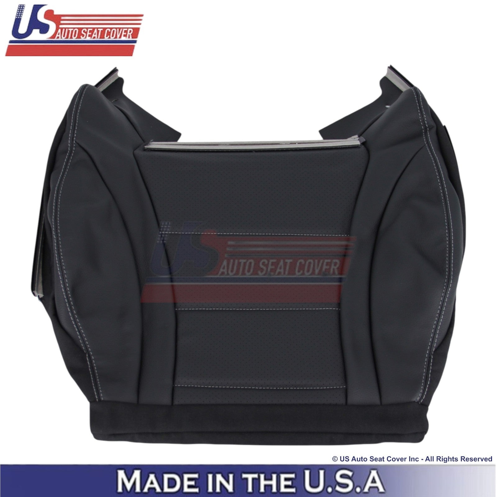 2016-2021 For Mercedes Benz GLC Class Leather Driver Covers Black - White Stitch