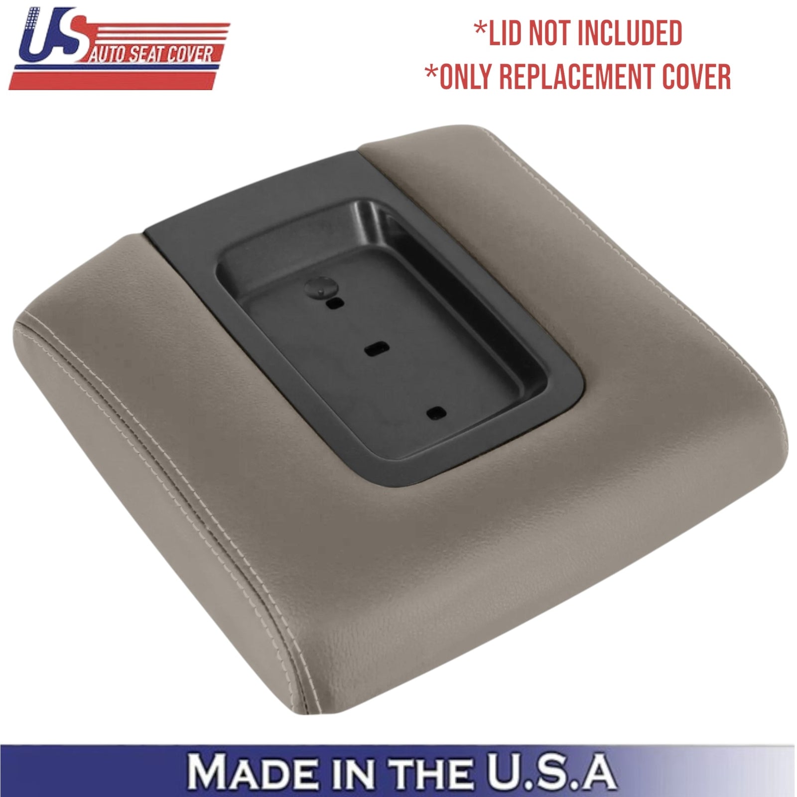 2014-2019 For Chevy Silverado Leatherette Center Console Lid Cover Dune (Tan)