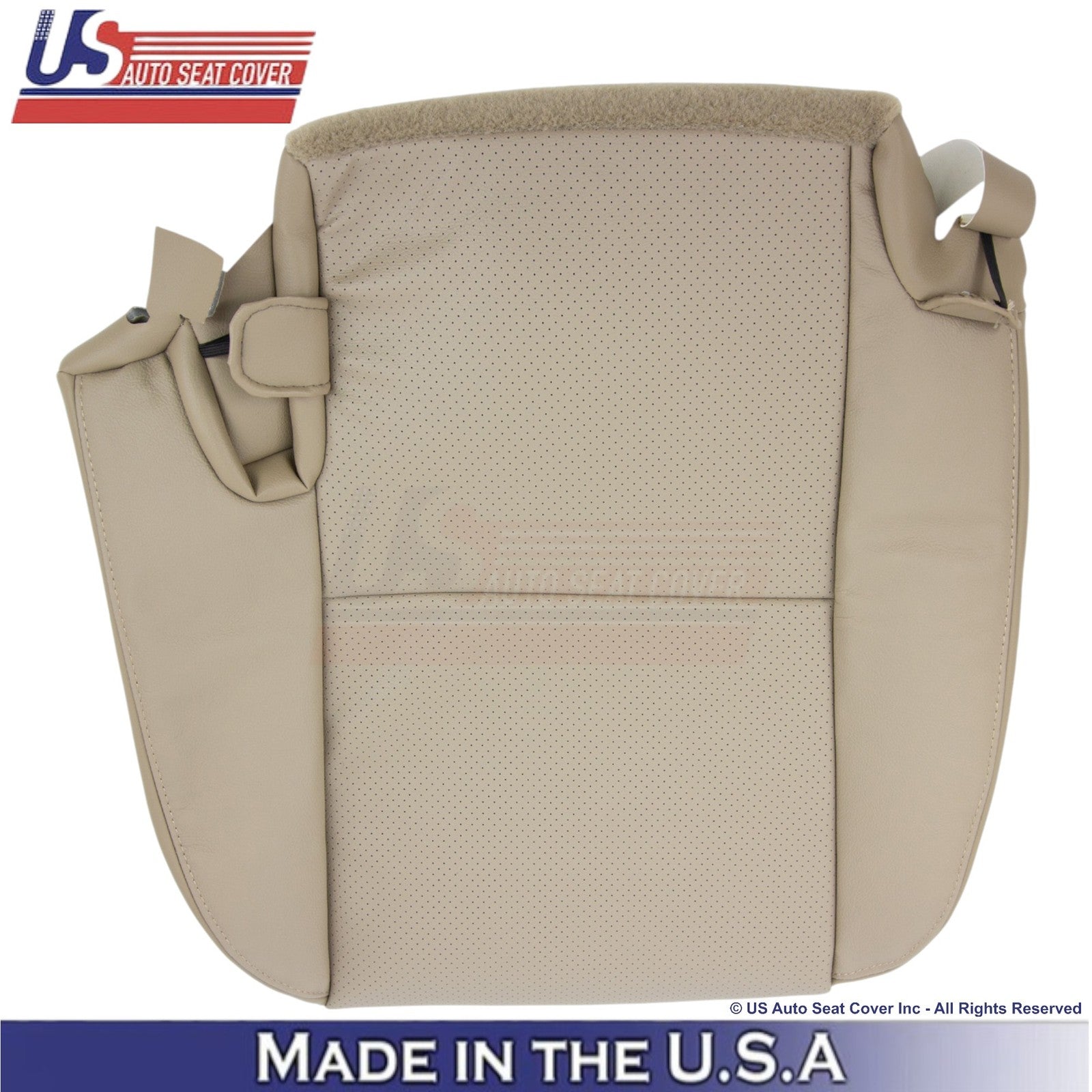 2011 Fits Toyota Tundra Genuine Leather Perf. Rear Bottom Seat Covers Sand Beige