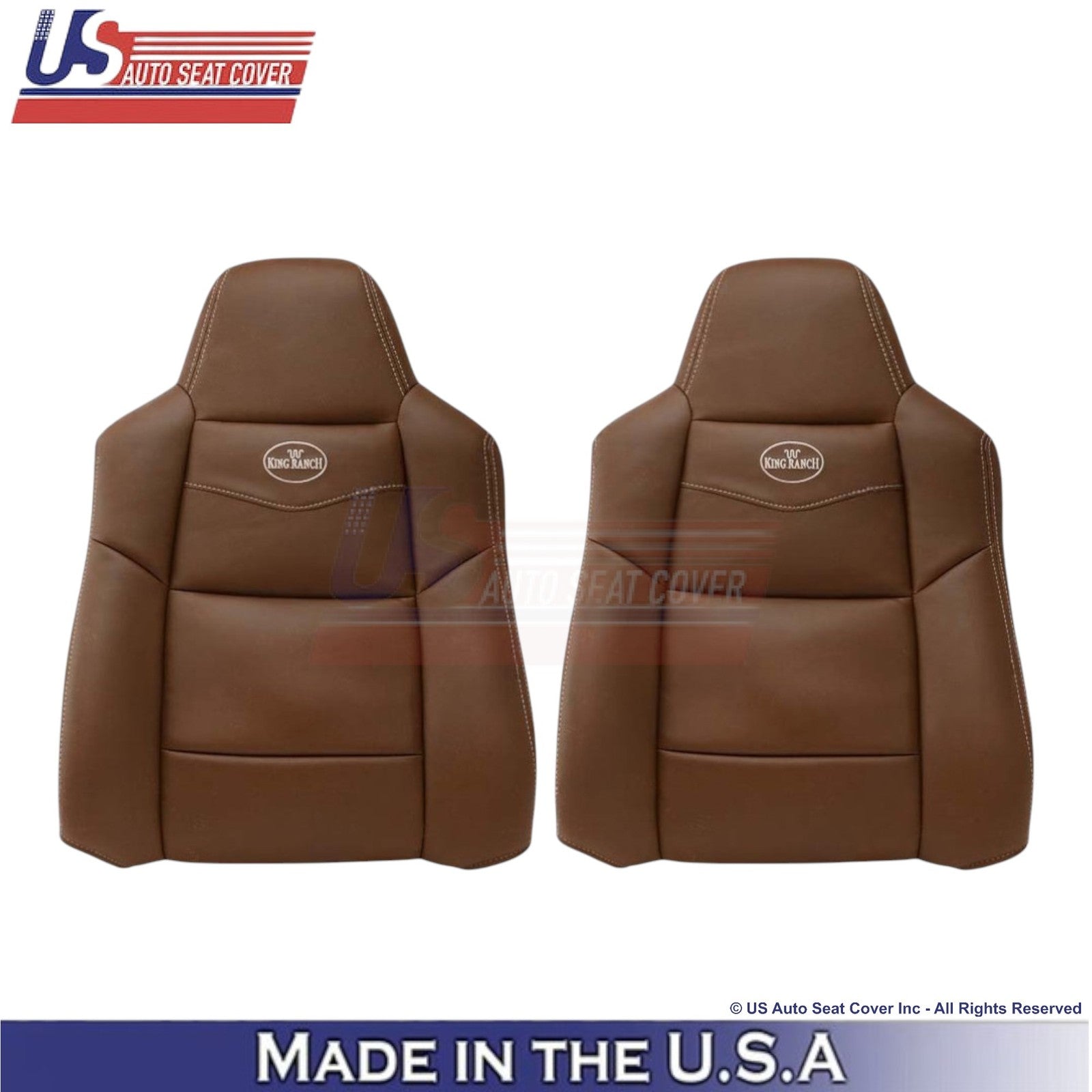 2003-2007 For Ford F250 F350 F450 King Ranch Leatherette Top Seat Covers Brown