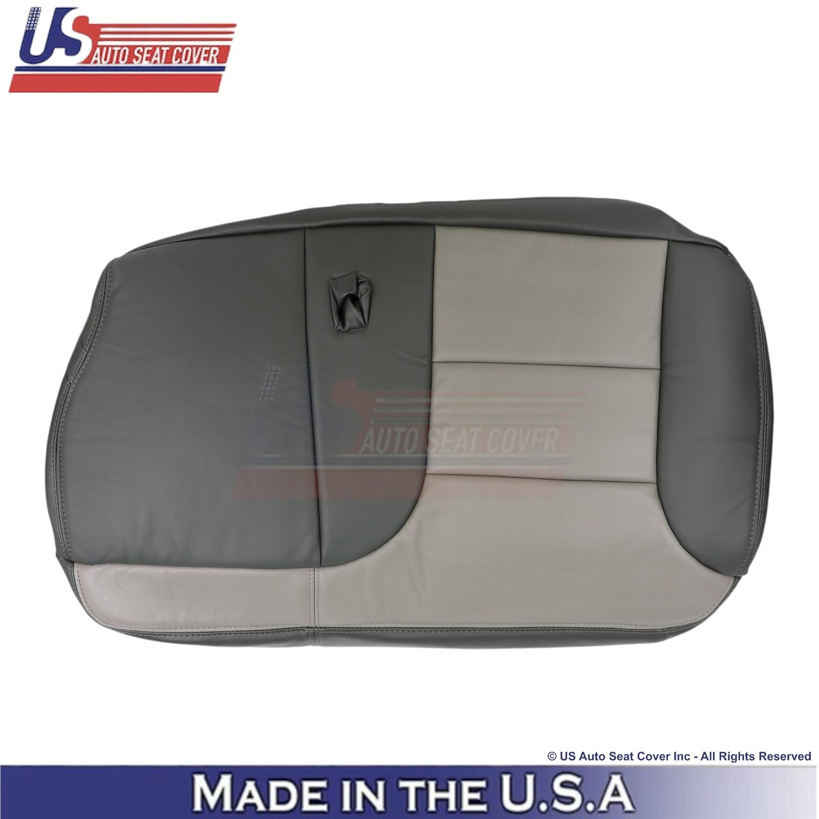 1999-2000 For Chevy Tahoe-Silverado Genuine Leather Rear Bench Covers 2Tone Gray