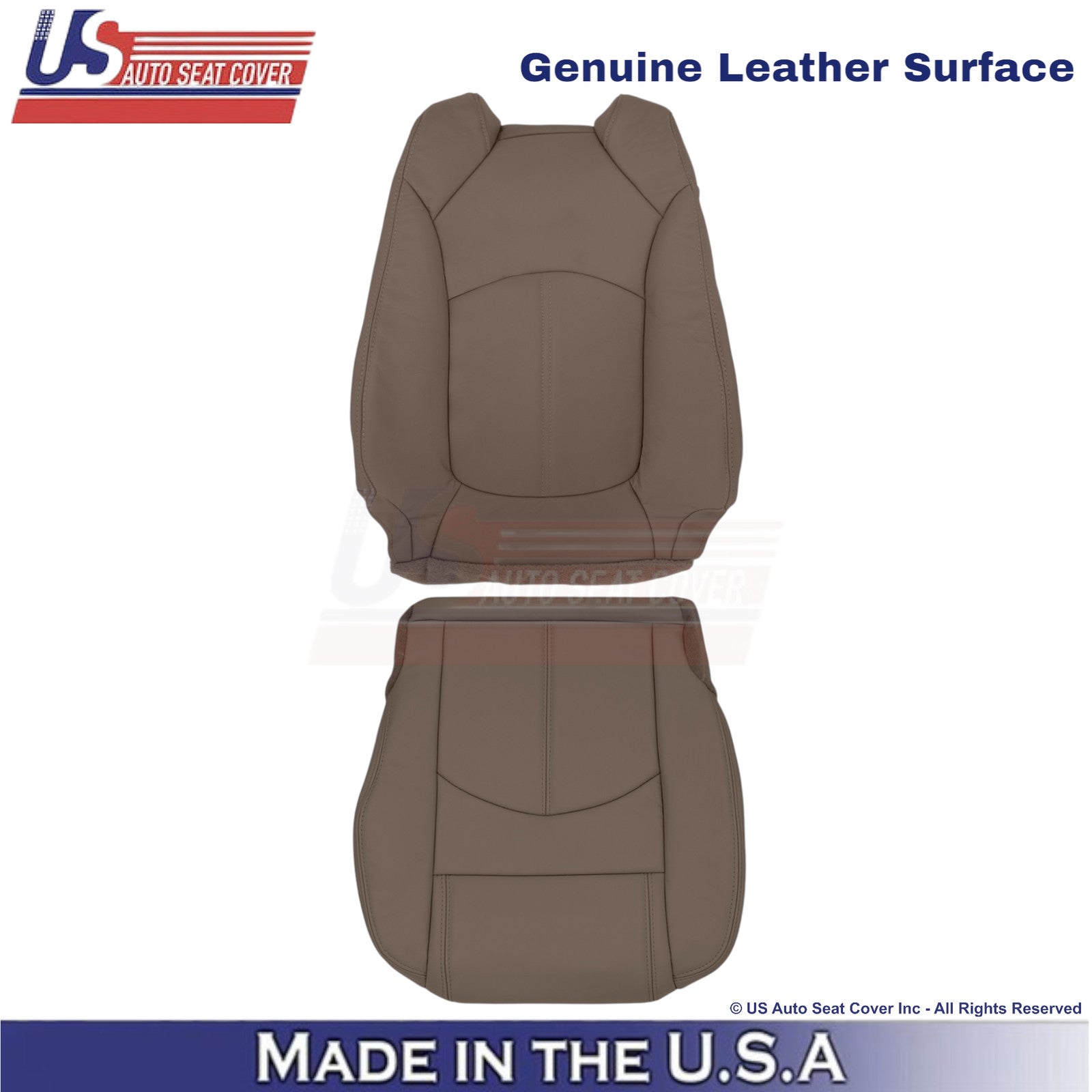 2013-2016 Fits GMC Acadia Genuine Leather Driver Side Seat Covers Dark Cashmere